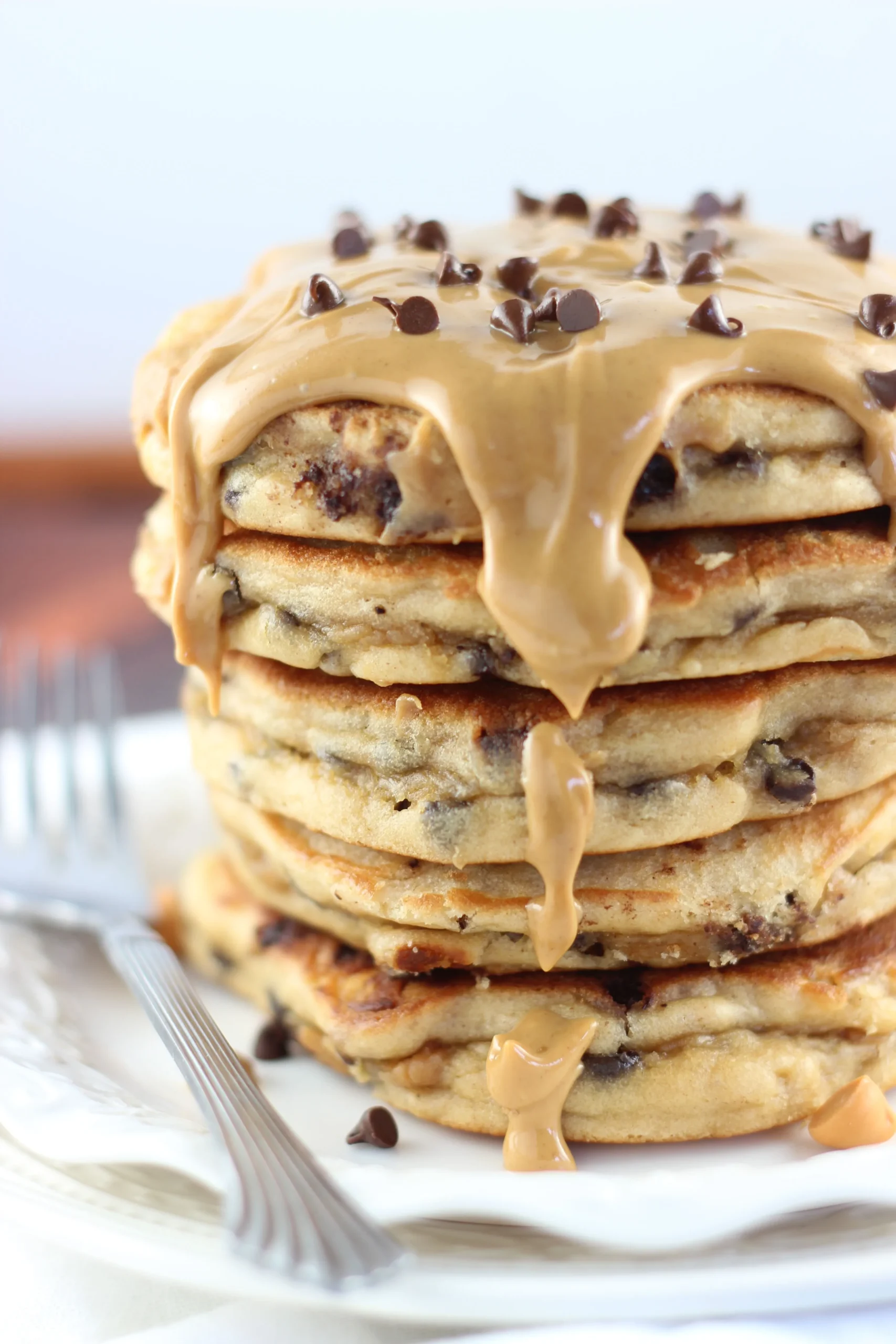 Peanut Butter Chocolate Chips Pancakes