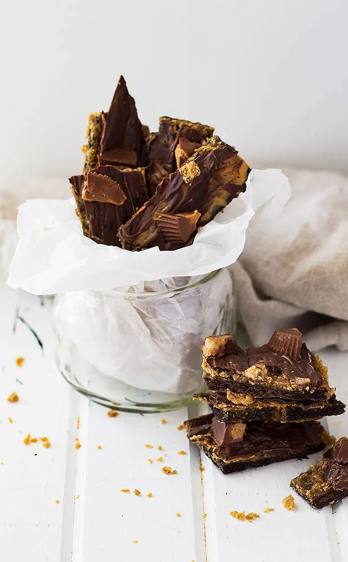 Peanut Butter Cup Graham Cracker Toffee