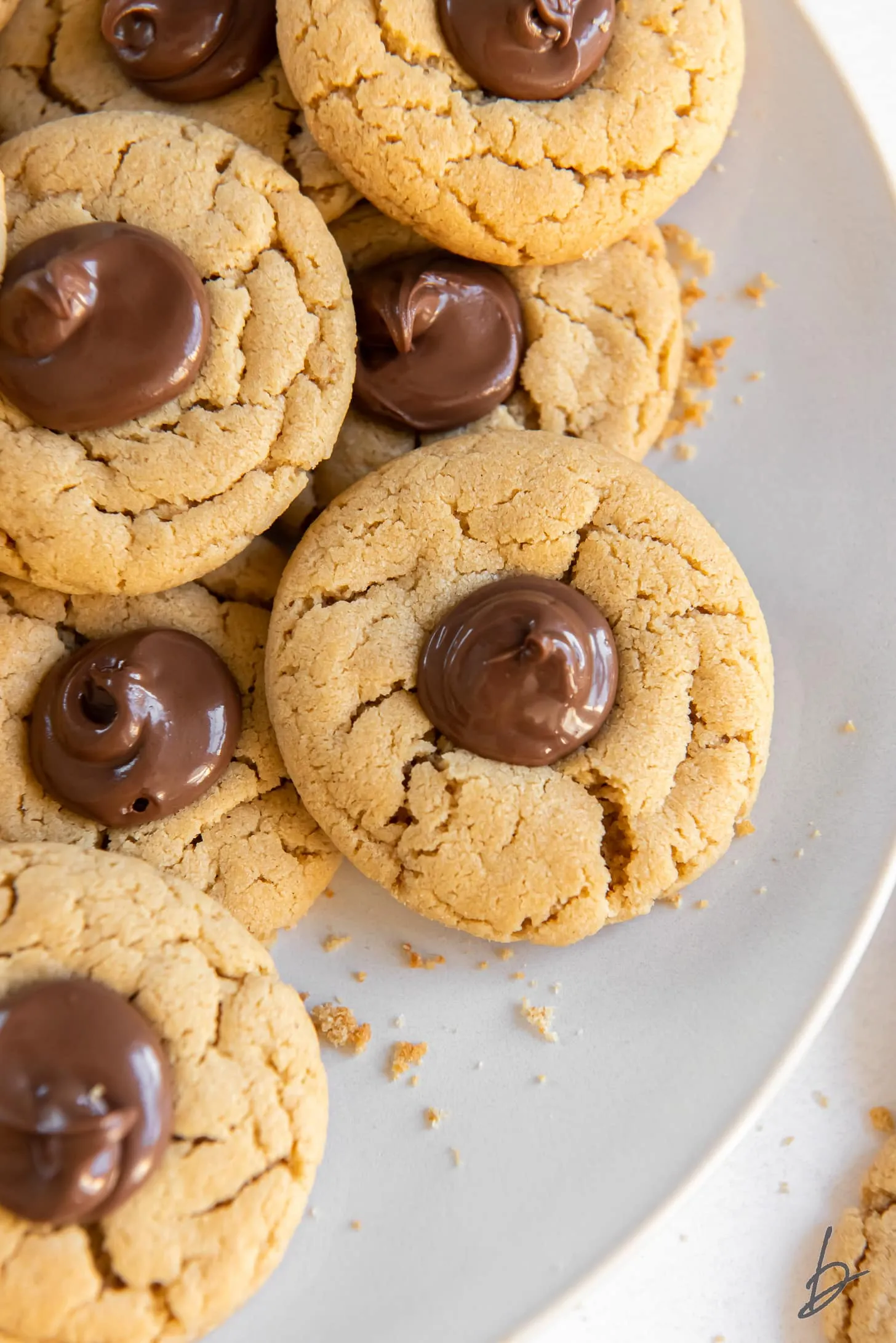 Peanut Butter Thumbprint Cookies with Nutella
