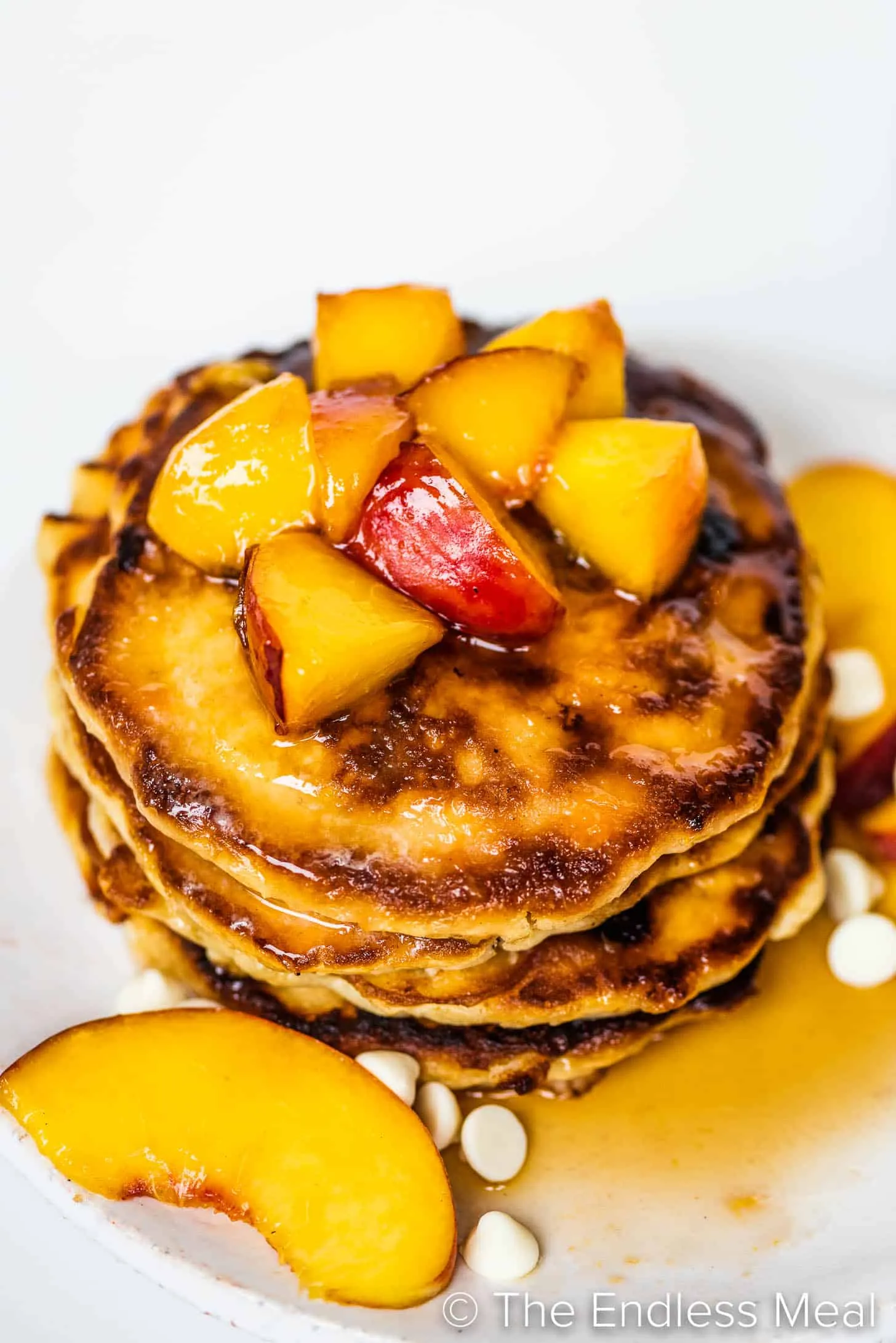 Peanut Butter and Peach Stuffed Pancakes