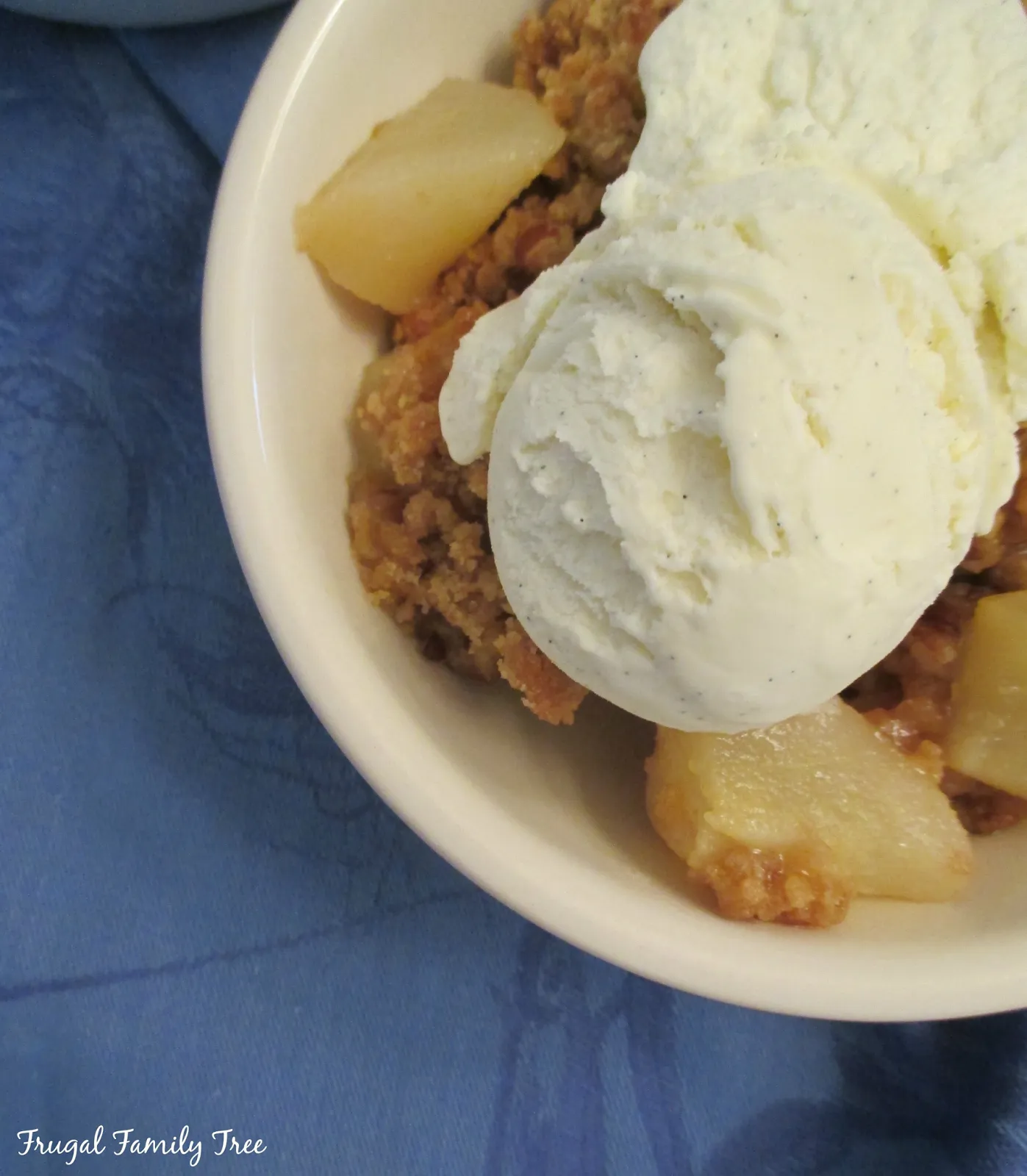 Pear Crisp with Hand Churned Vanilla Ice Cream