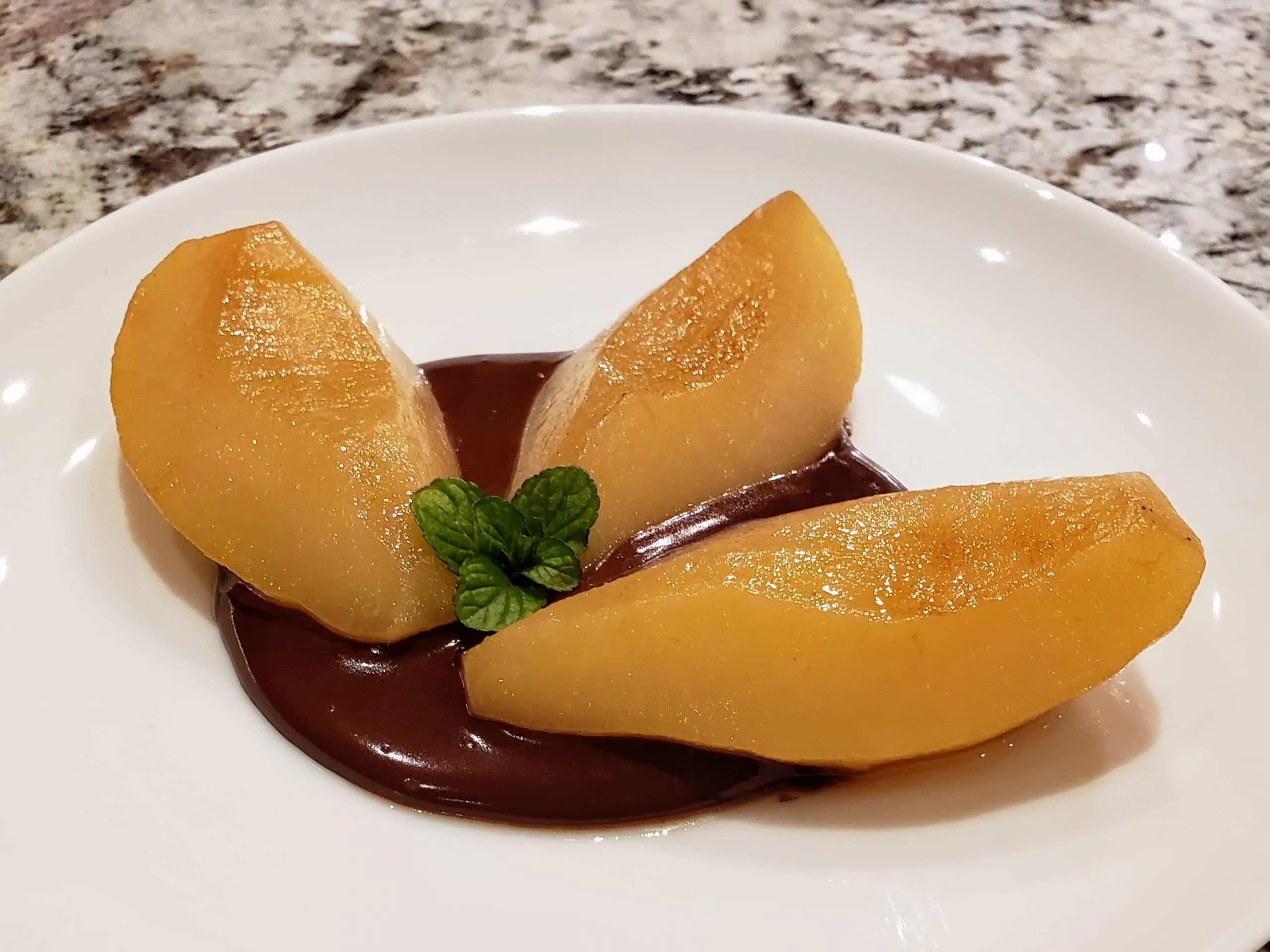 Pears with Chocolate Butter Sauce