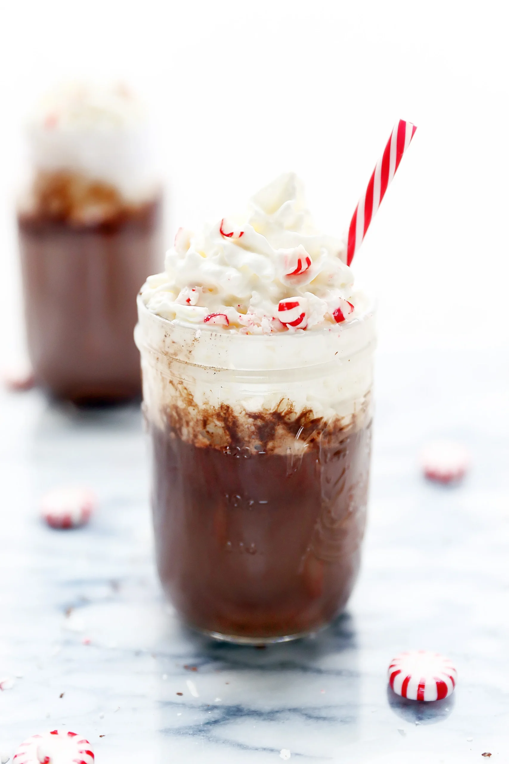 Peppermint Hot Chocolate with Peppermint Whipped Cream