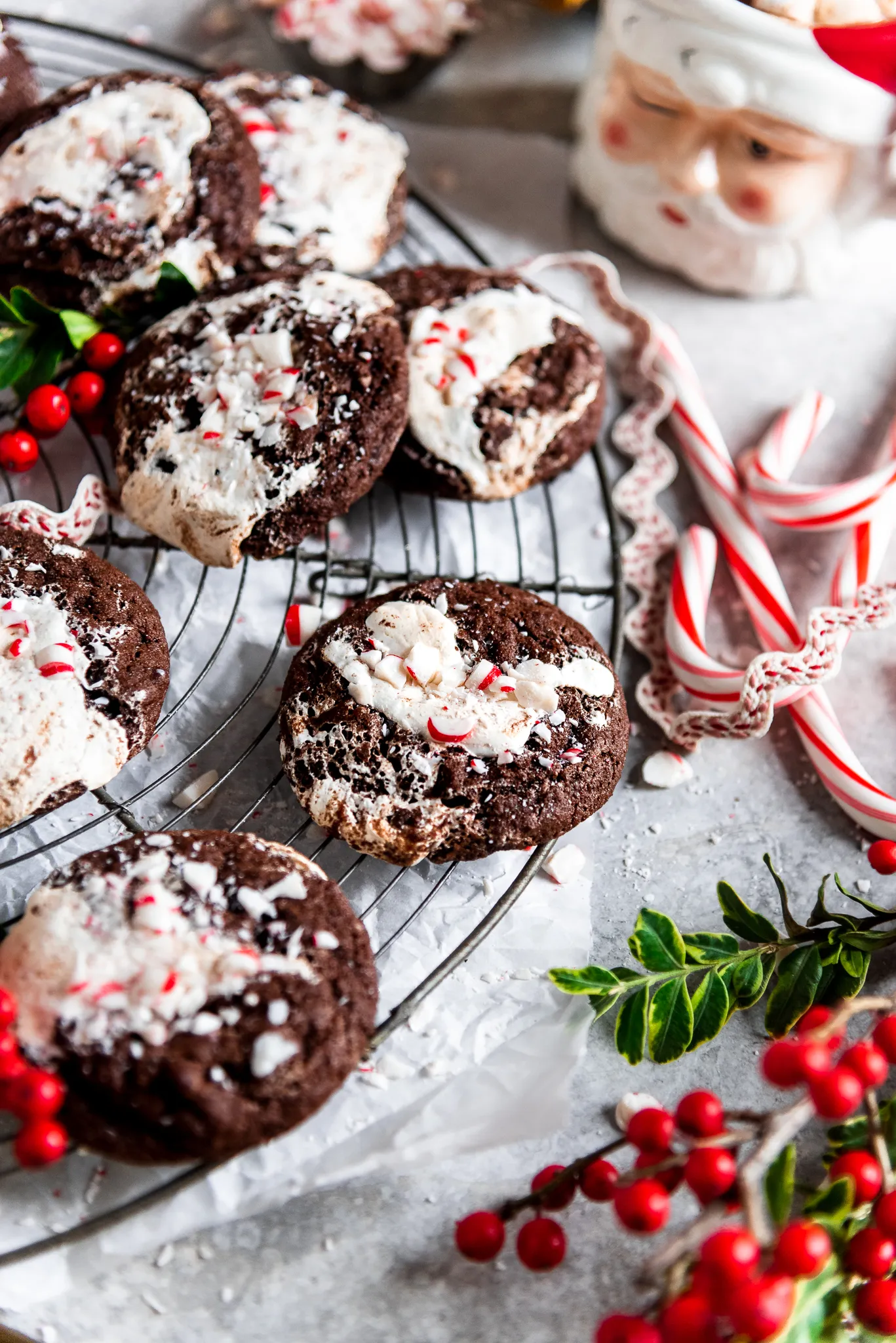 Peppermint Marshmallow Hot Chocolate Cookies
