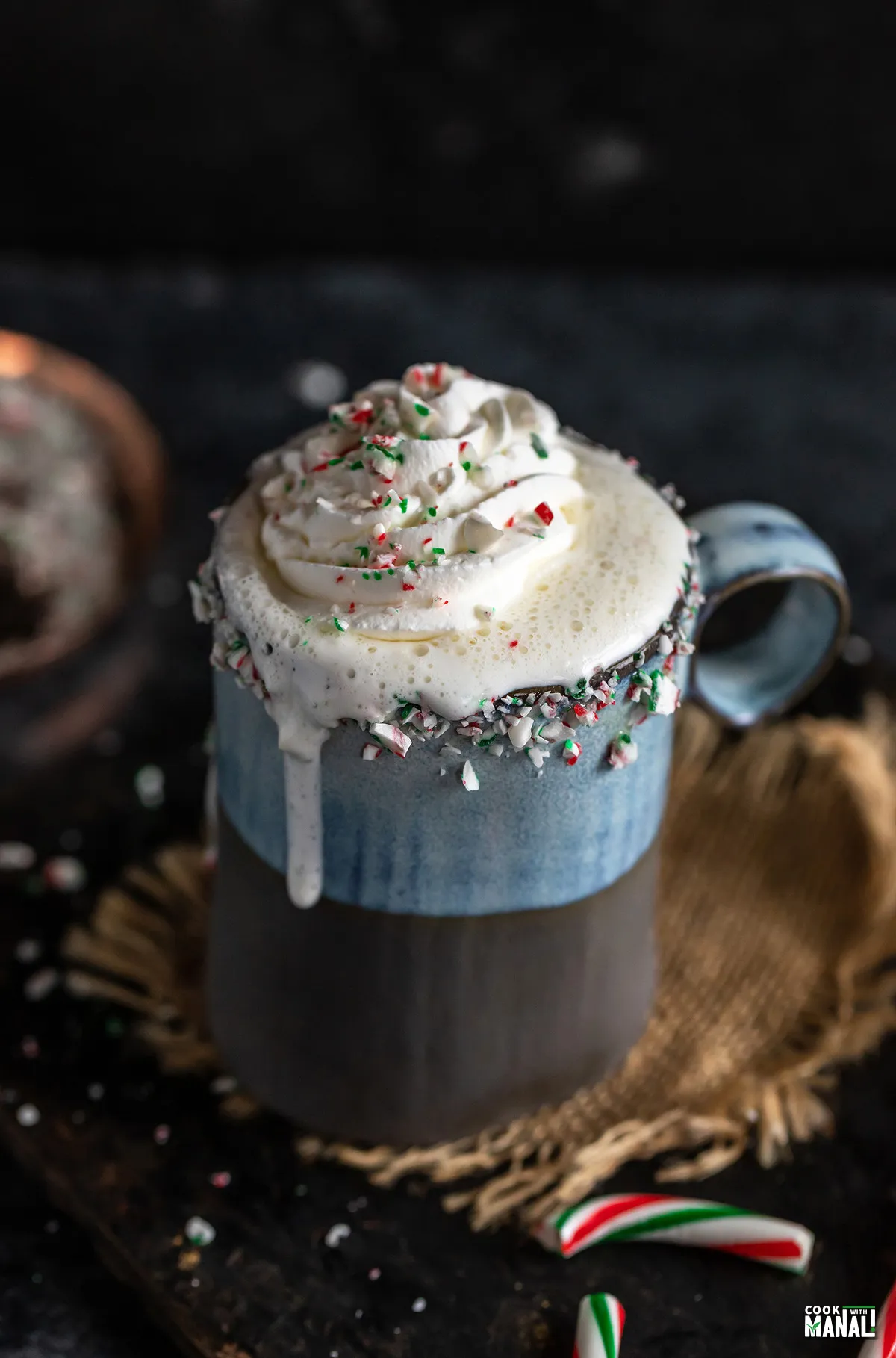 Peppermint White Hot Chocolate Cocktail