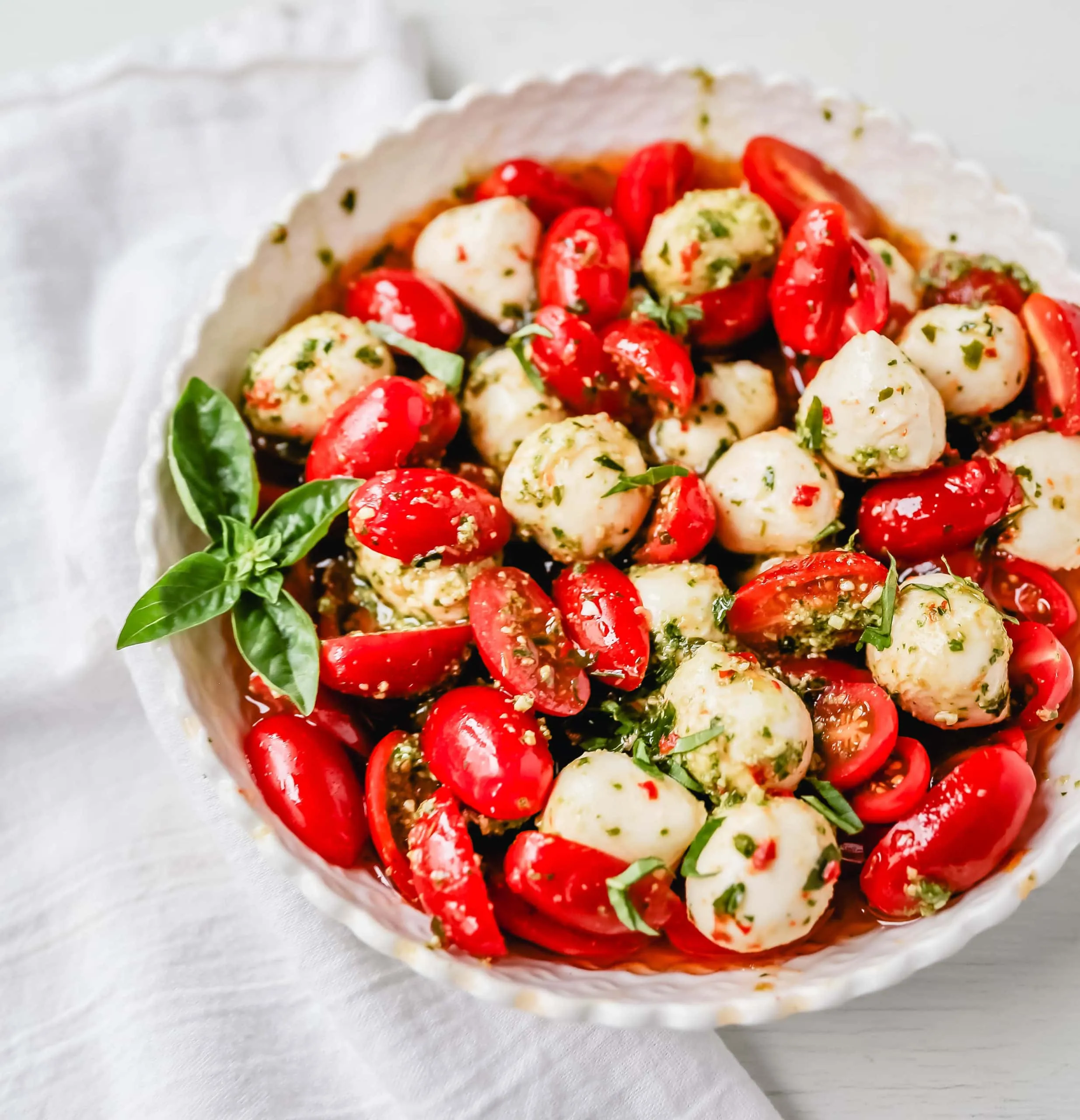 Pesto Cherry Tomato Caprese Salad
