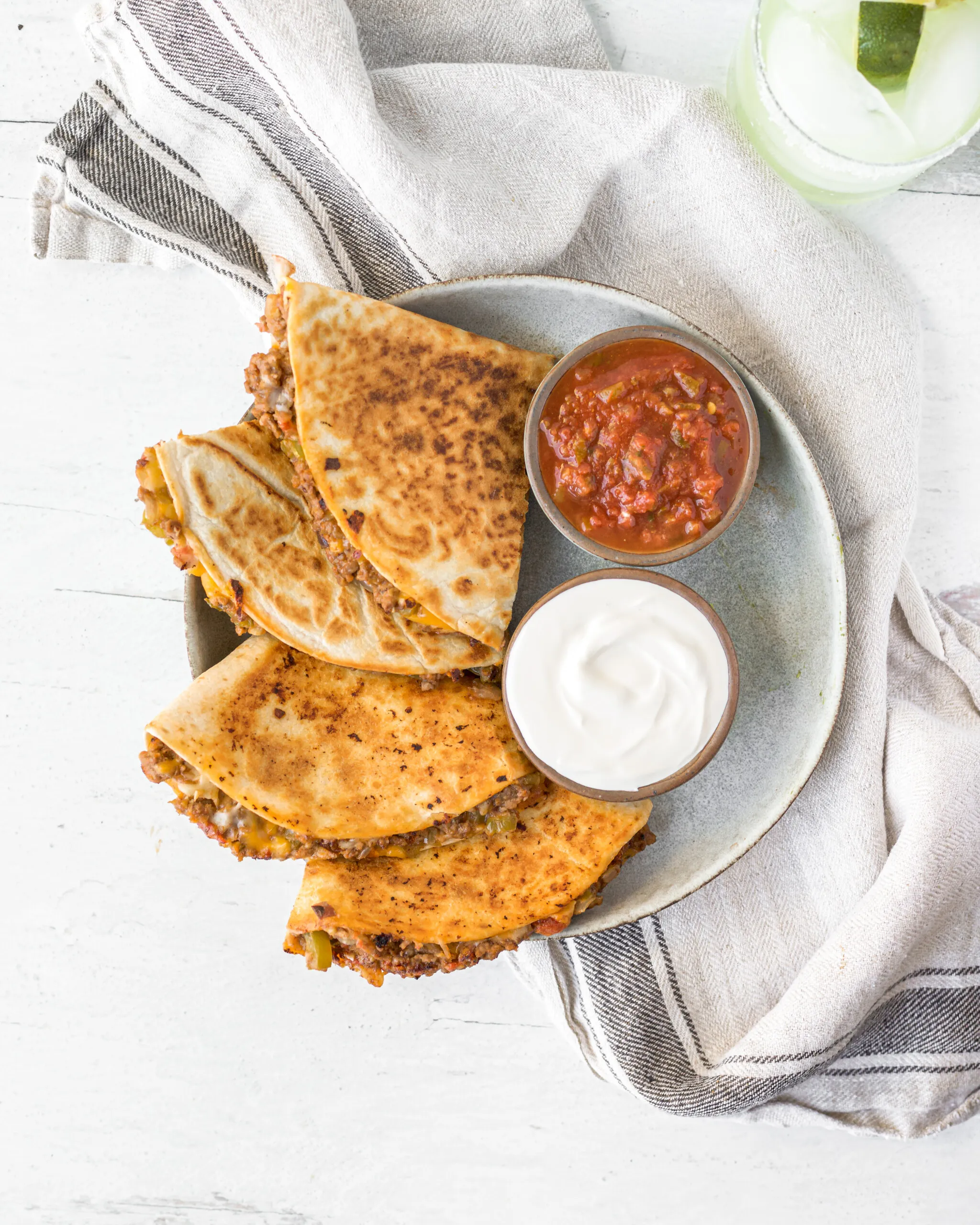 Pico de Gallo Ground Beef Quesadillas