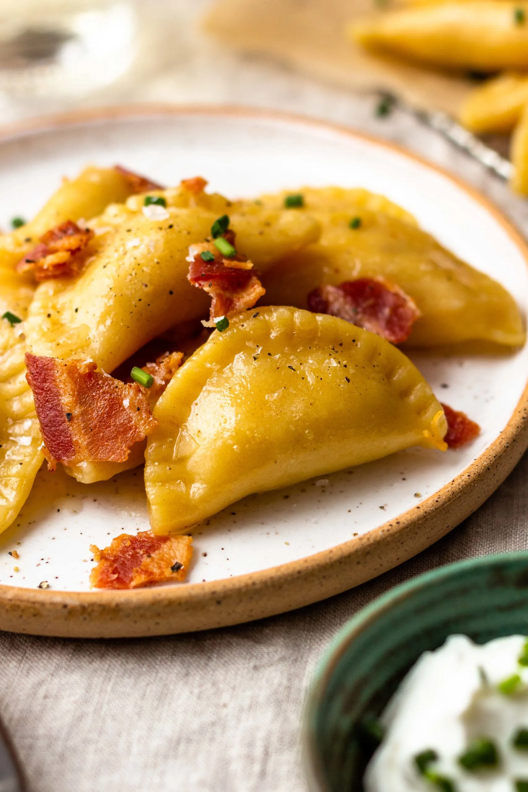 Pierogies with Bacon and Peas