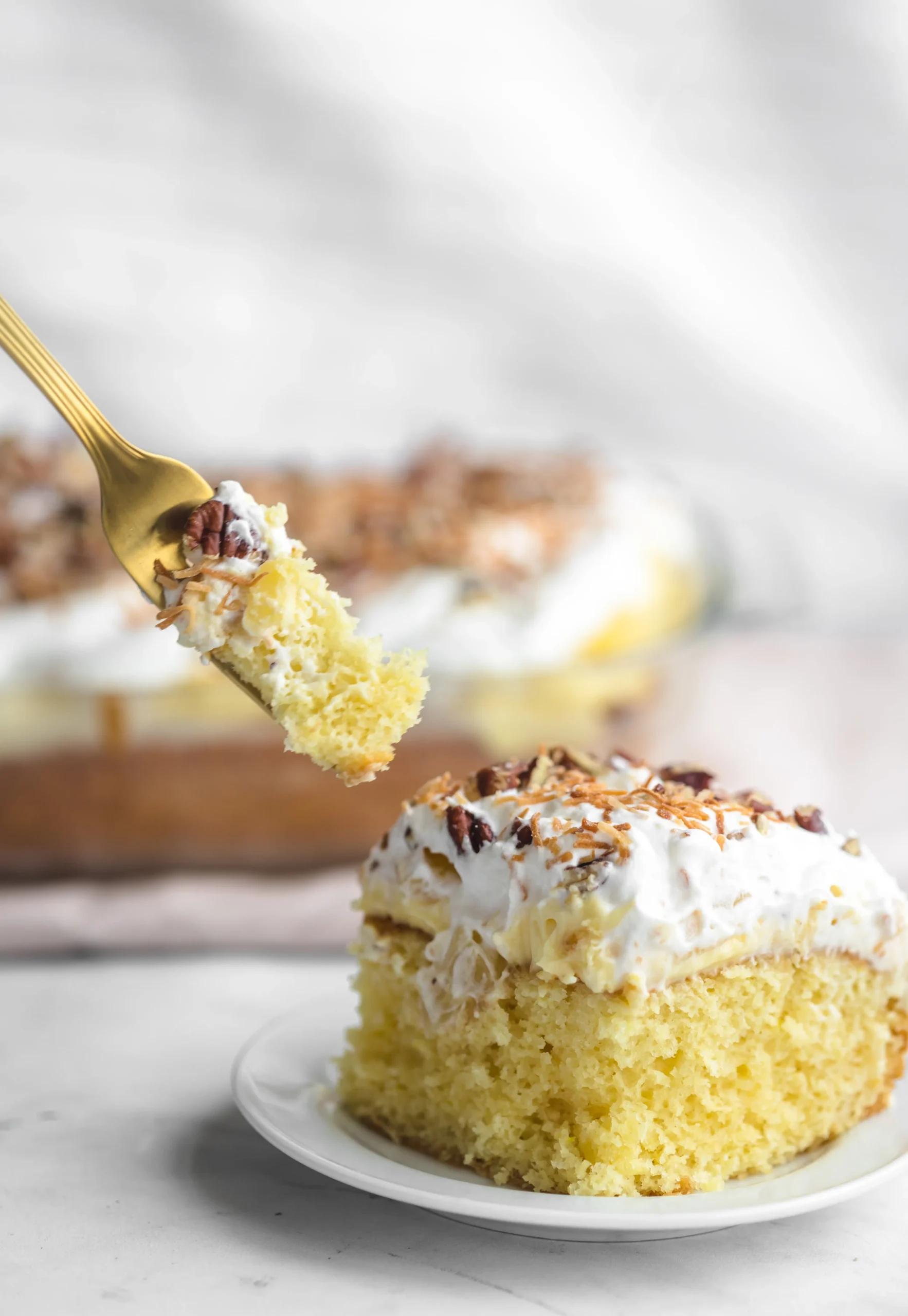 Pineapple Cake with Coconut Crumb Topping