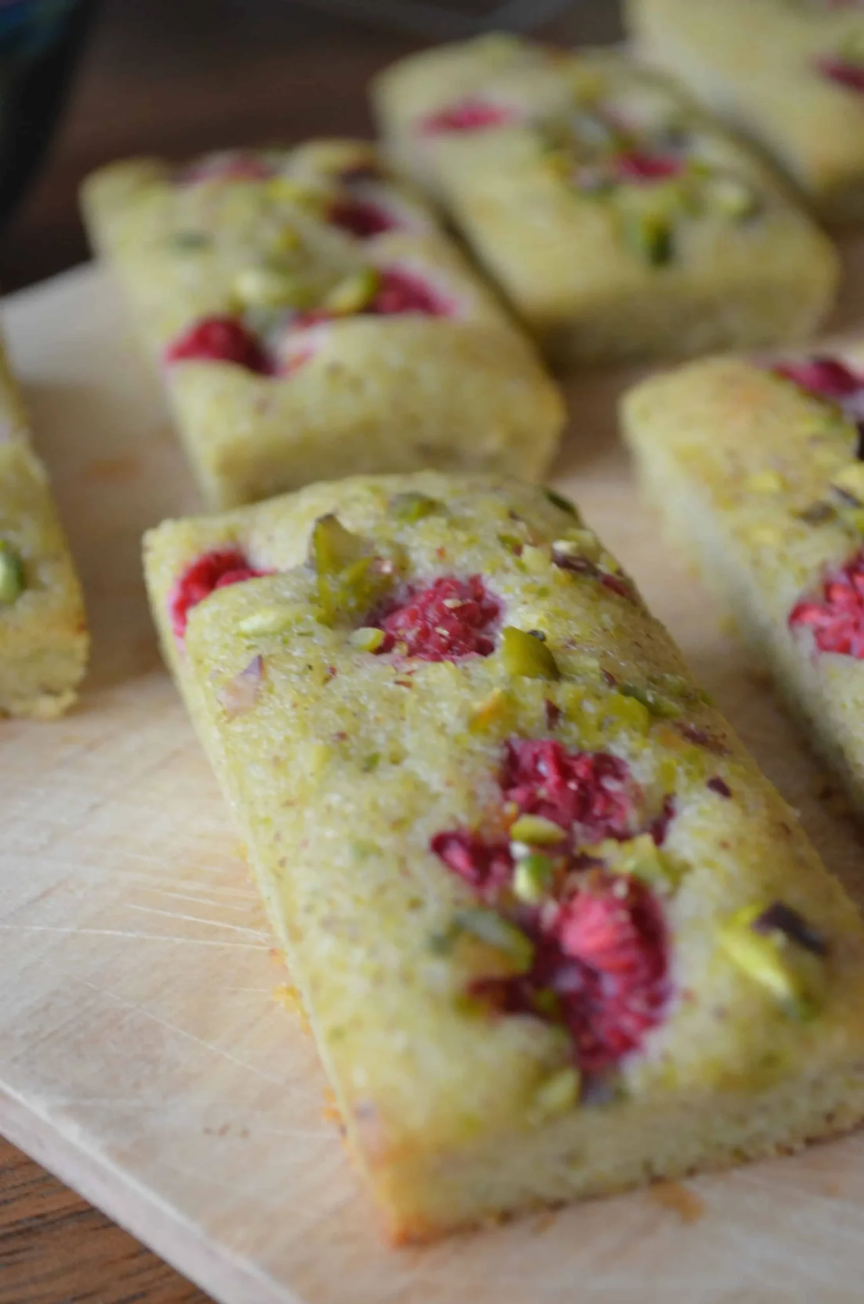 Pistachio and Raspberry Low Sugar Cookies