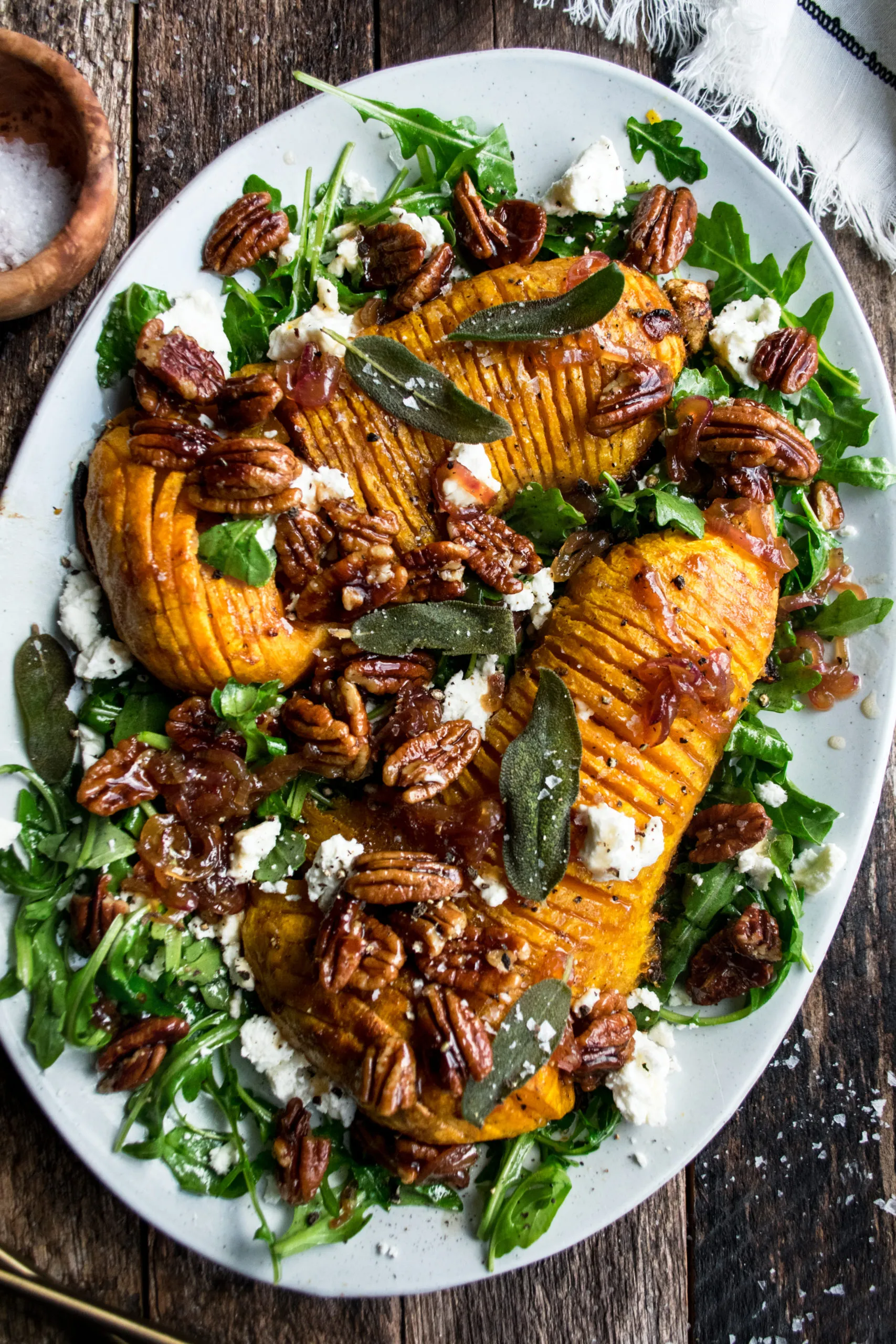 Pomegranate Glazed Hasselback Butternut Squash