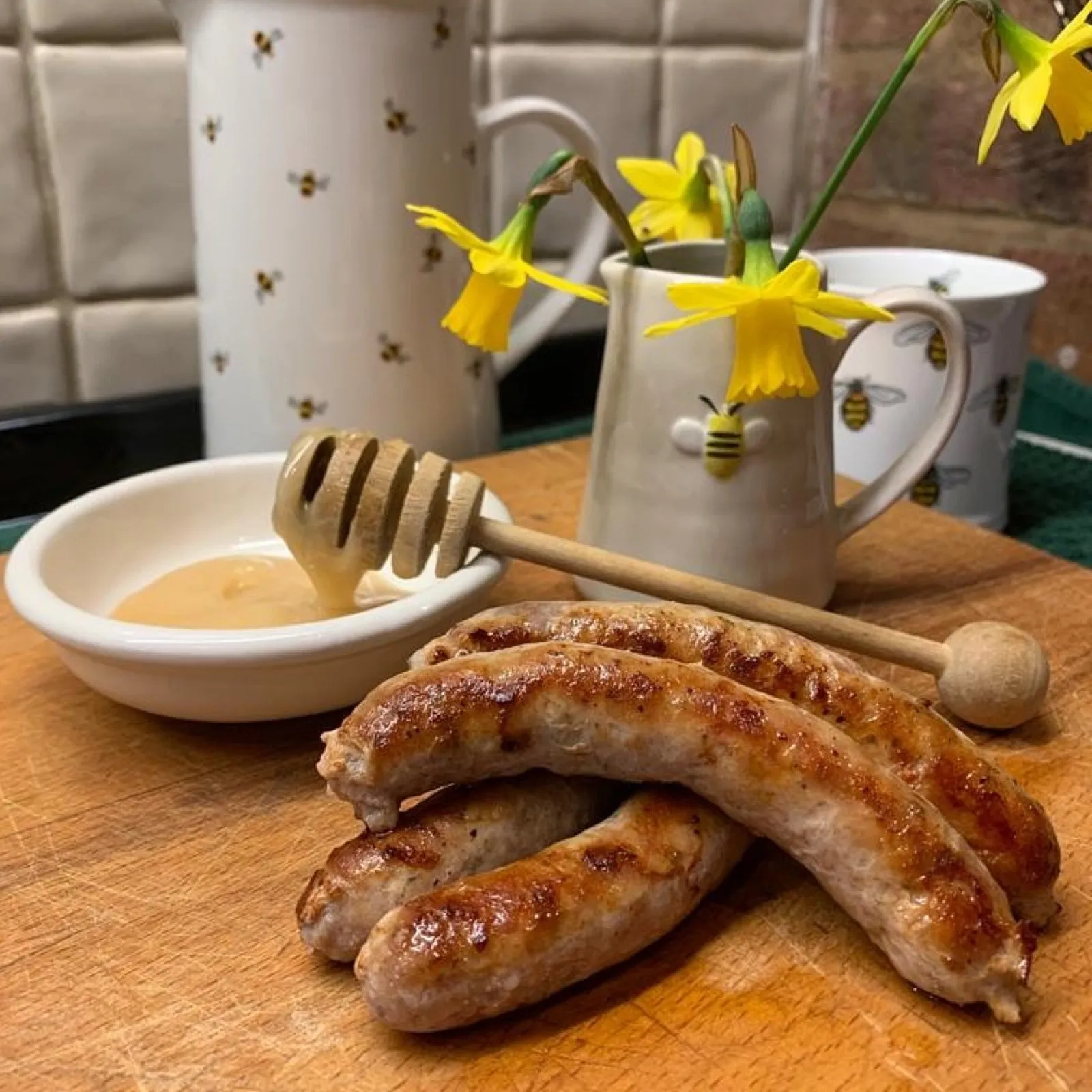 Pork Sausages with Honey, Rosemary, and Sesame Seeds