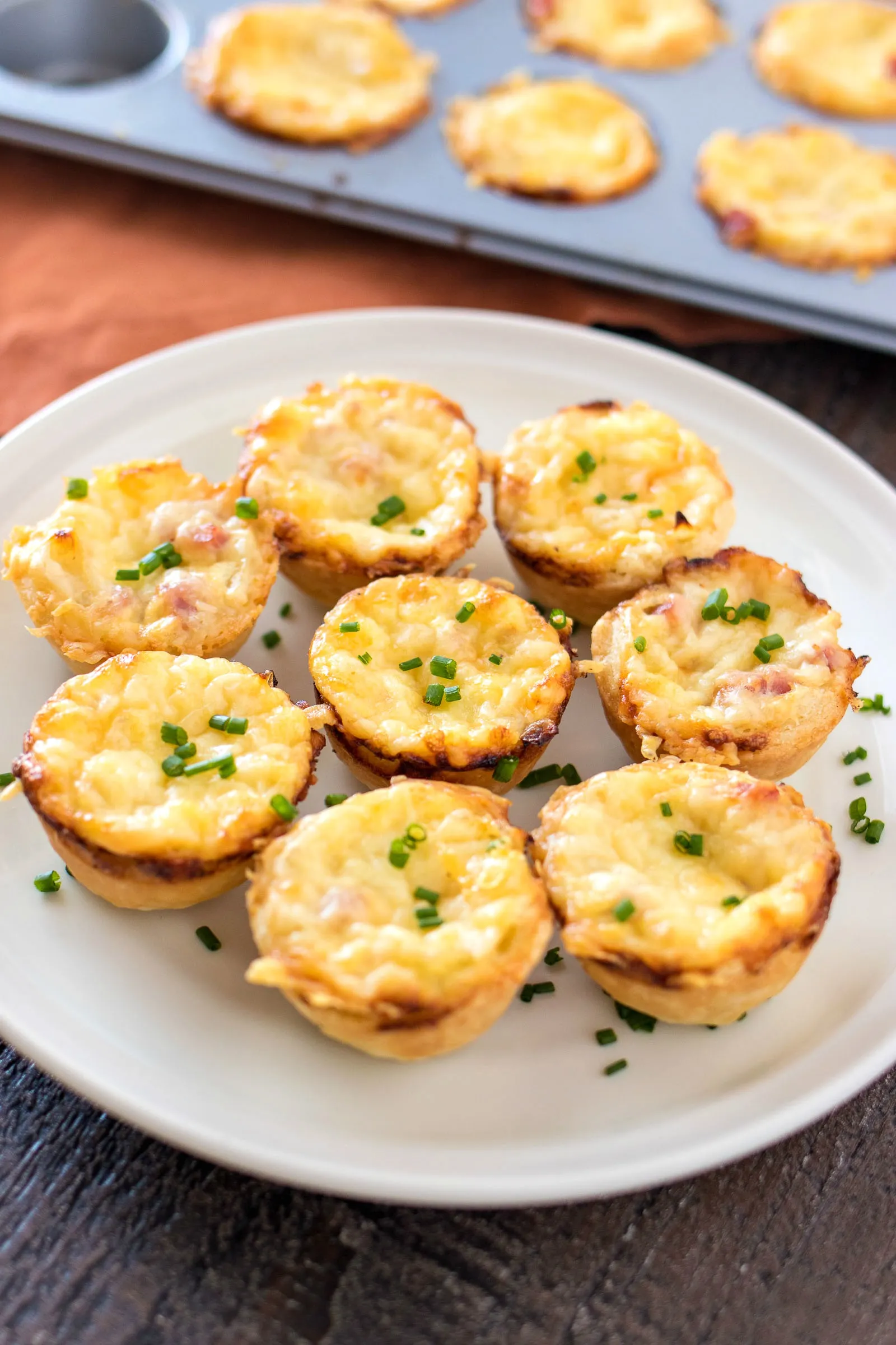 Potato Ham Cheese Crescent Mini Quiches