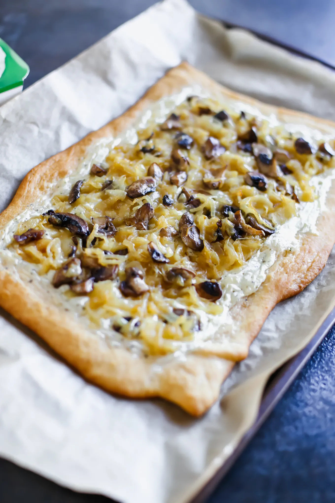 Potato, Mushrooms, Caramelized Onions, and Brie Cheese Tart