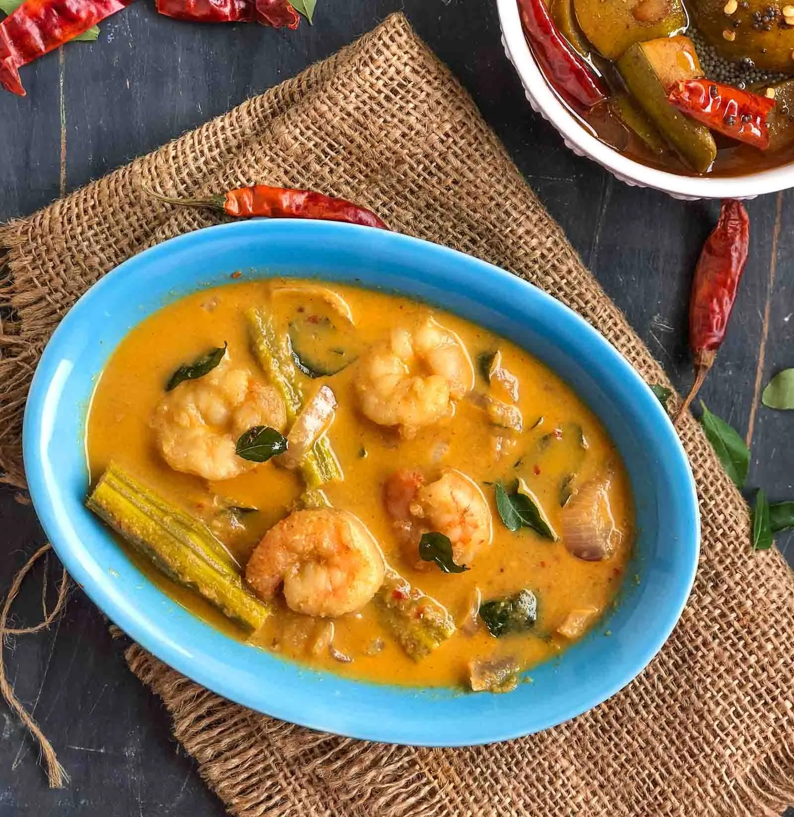 Prawns Drumstick Curry Chemmeen Muringakka Theeyal
