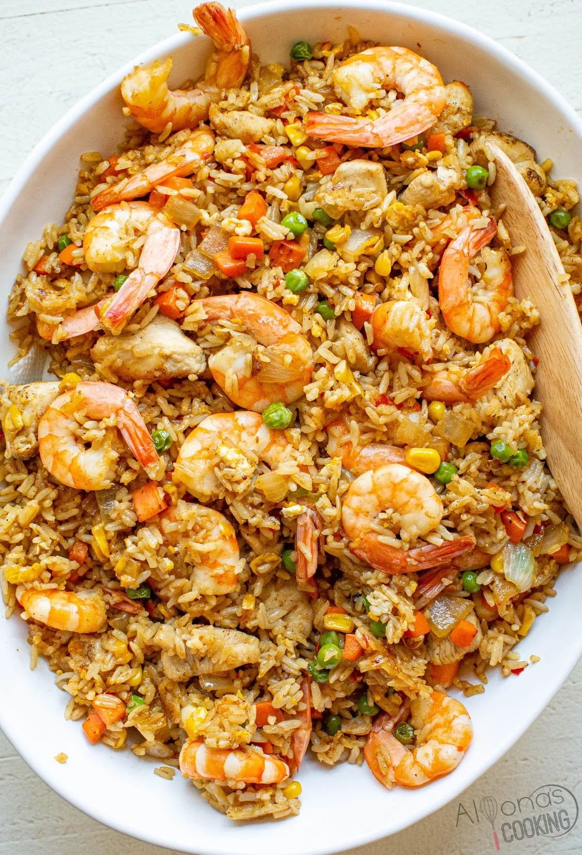 Puerto Rican Chinese Rice with Shrimp and Vegetables