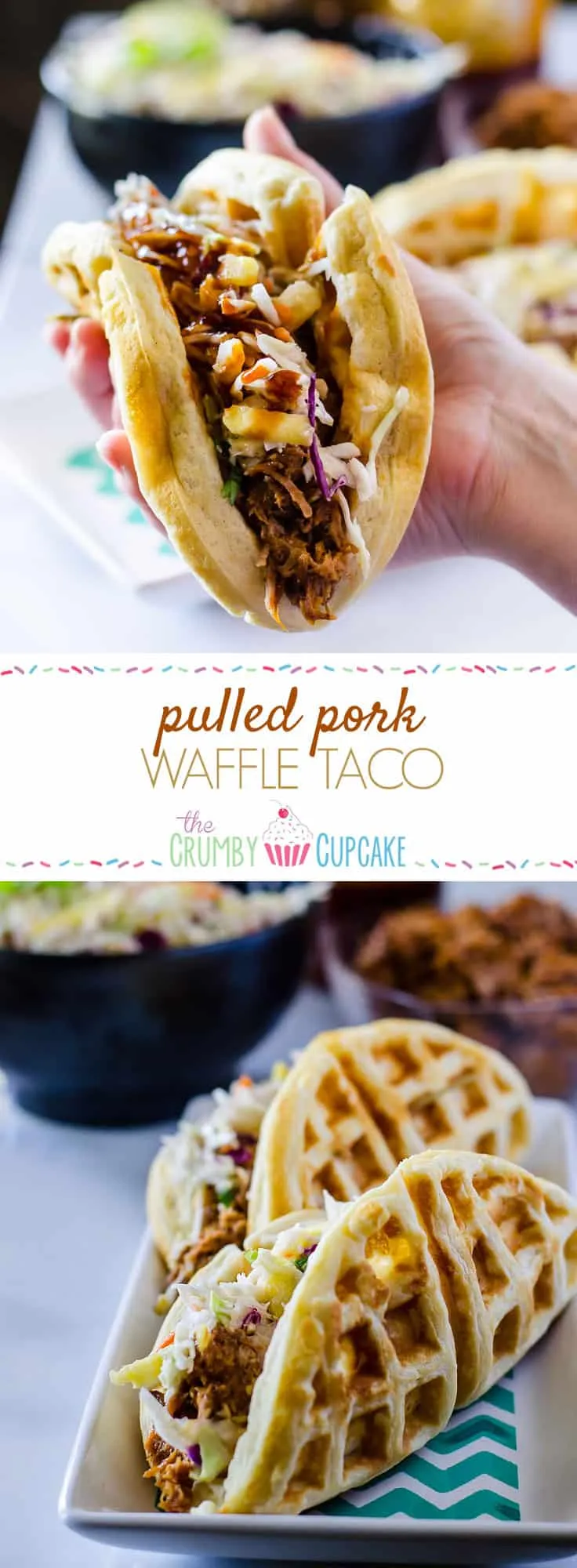 Pulled Pork Waffle Tacos with Pineapple Slaw