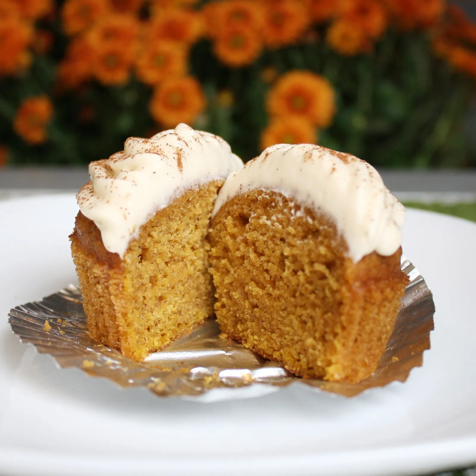 Pumpkin Cupcakes and Brown Sugar Cream Cheese Frosting