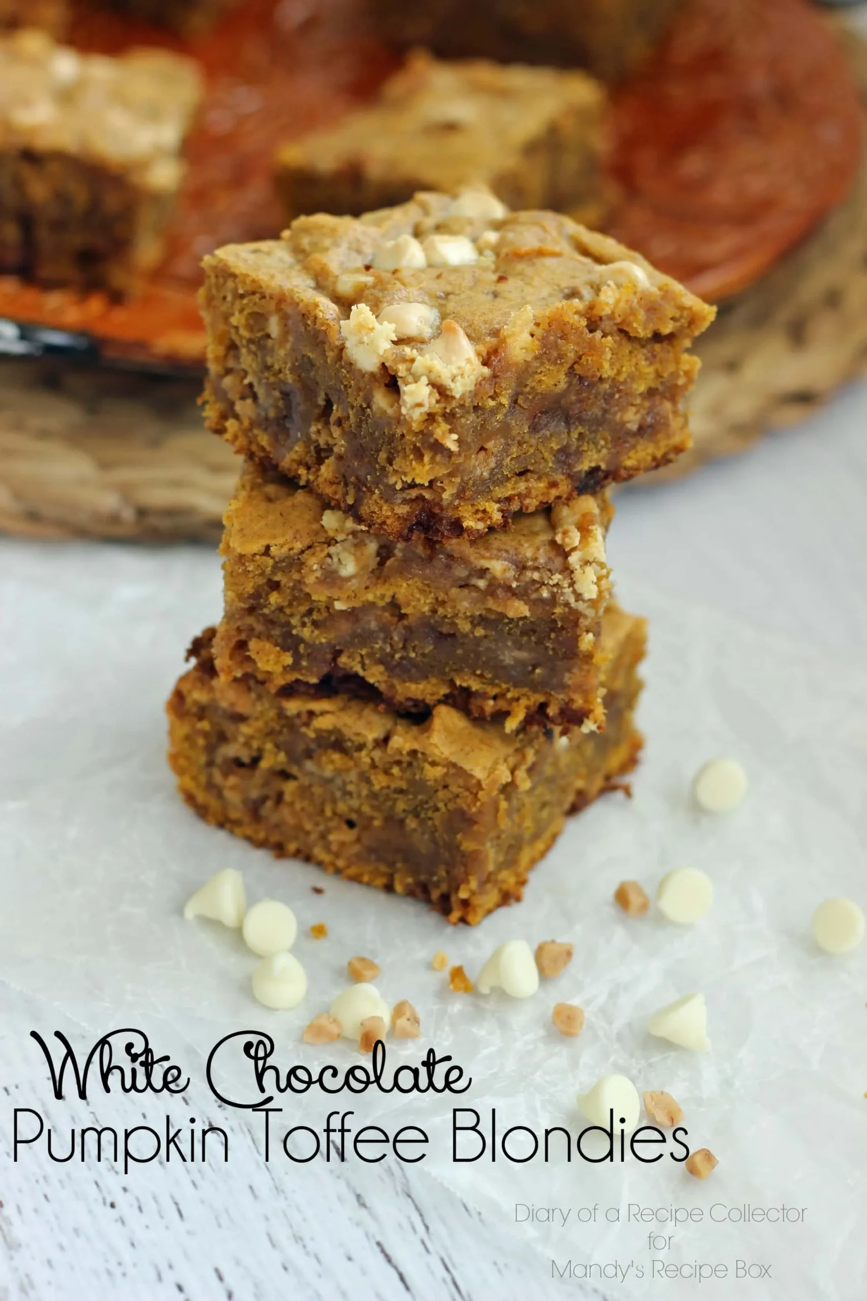 Pumpkin White Chocolate Blondies