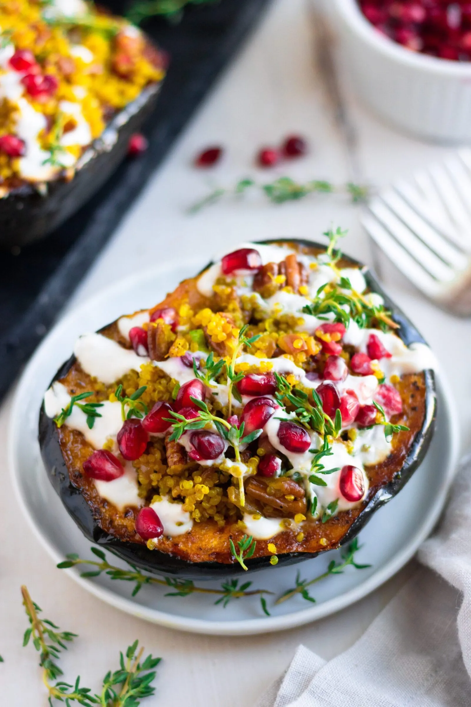 Quinoa Pecan Stuffed Acorn Squash