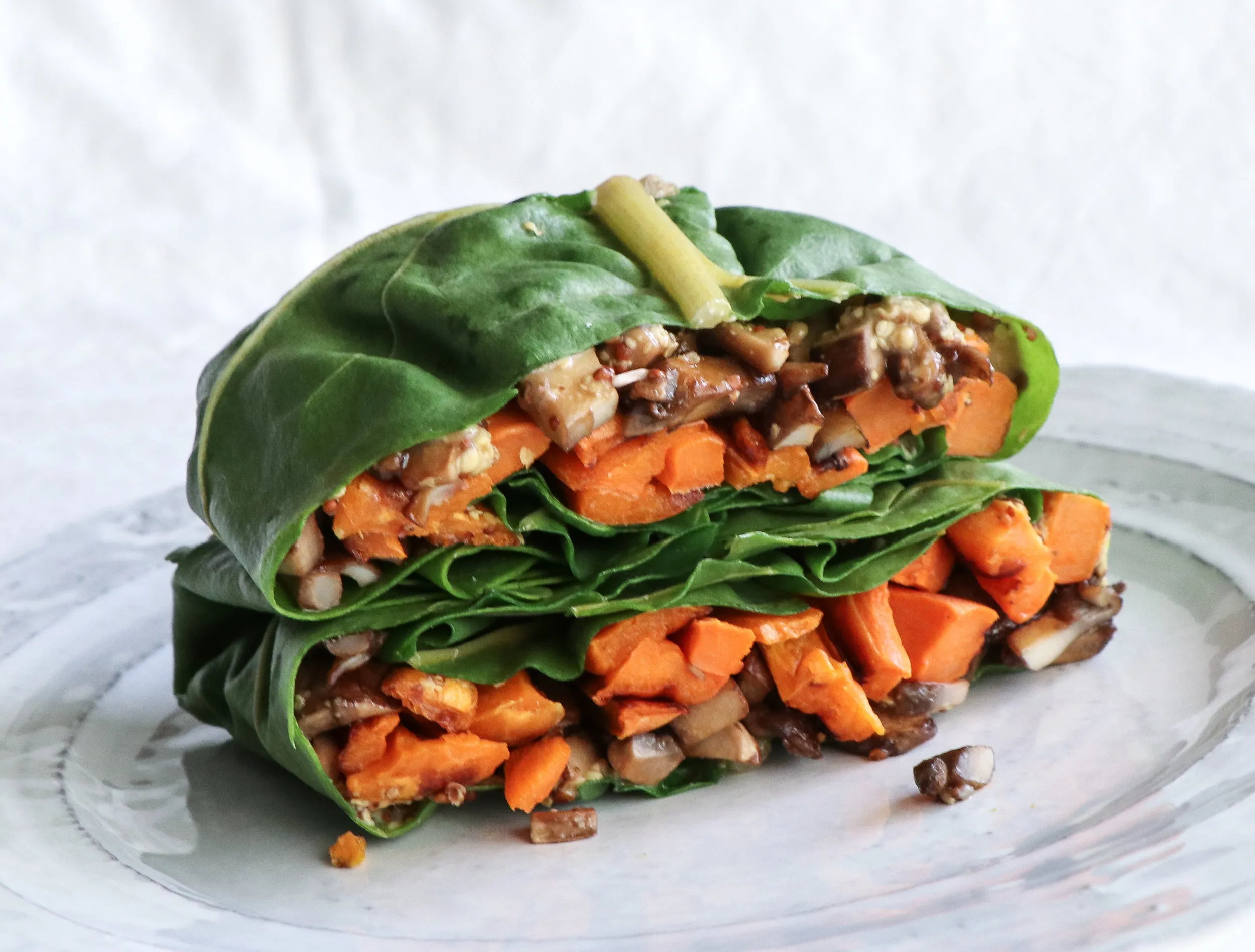 Rainbow Chard Hummus Wraps