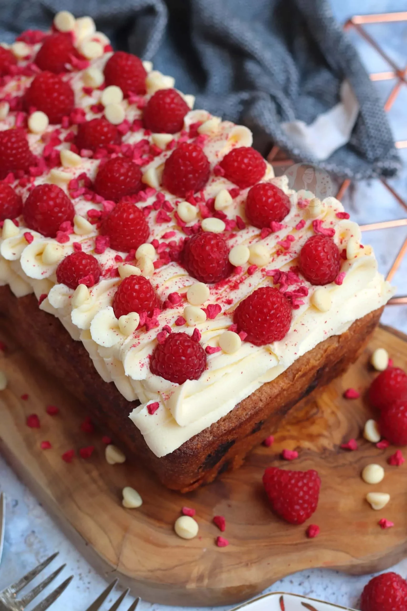 Raspberry White Chocolate Loaf Cake