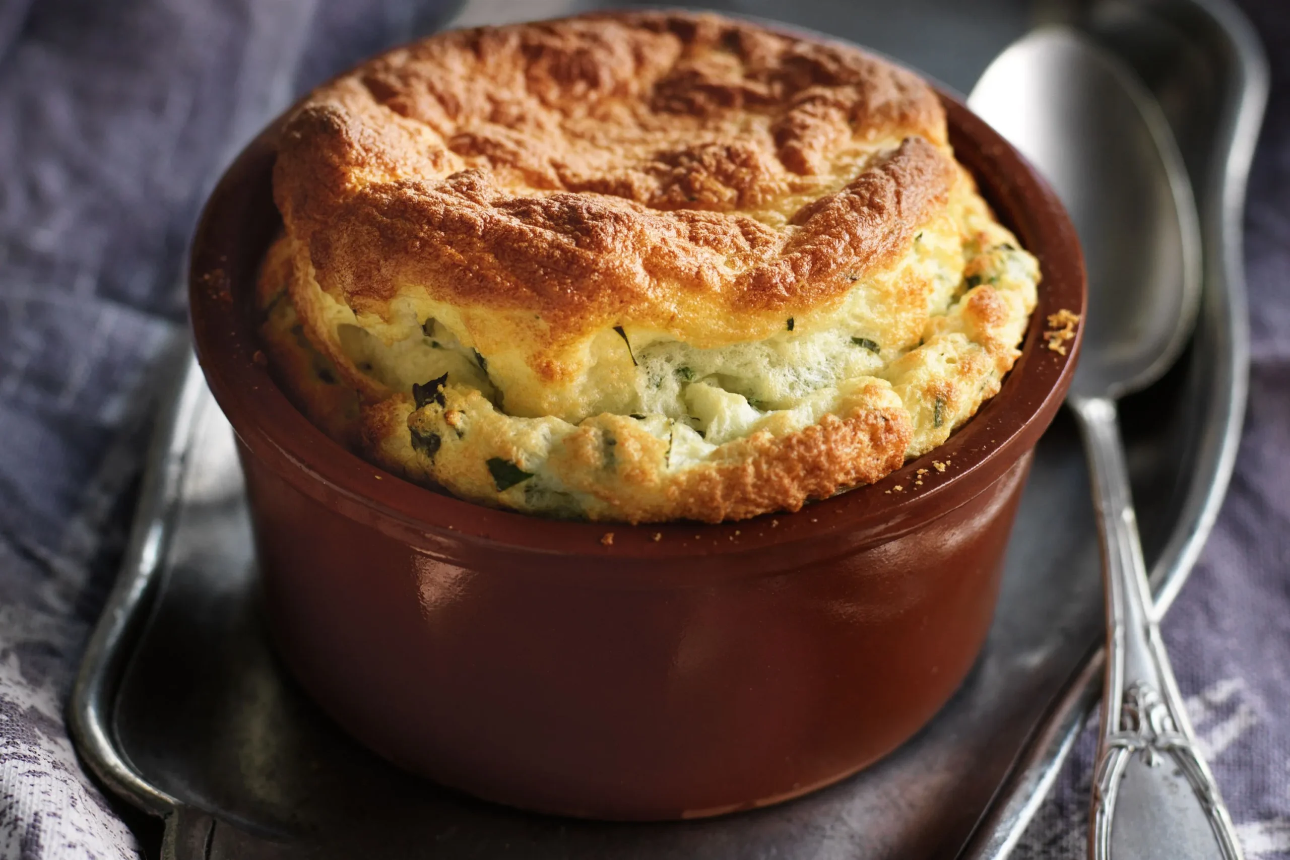 Red Leicester and Herb Soufflé