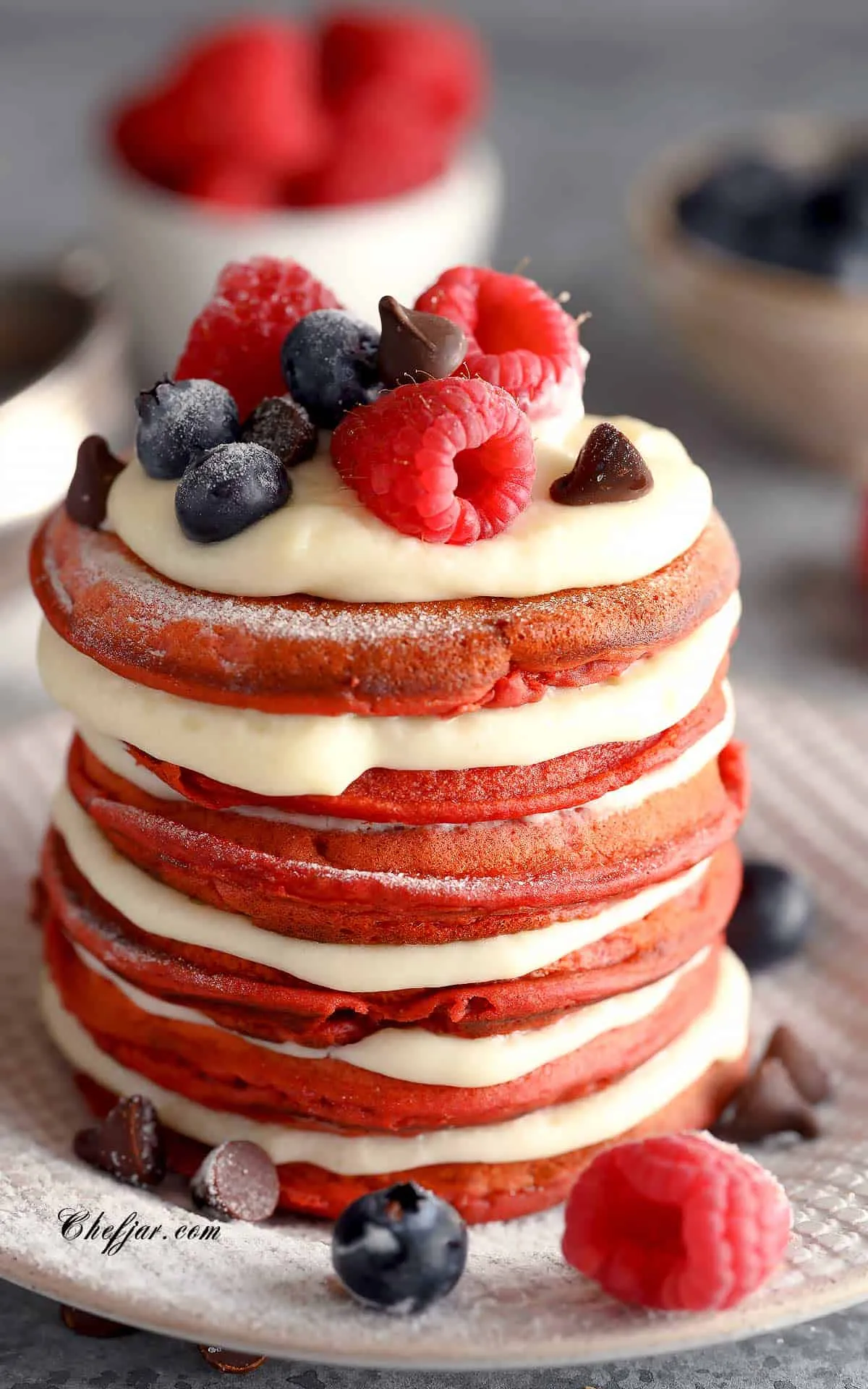 Red Velvet Puffed Pancake