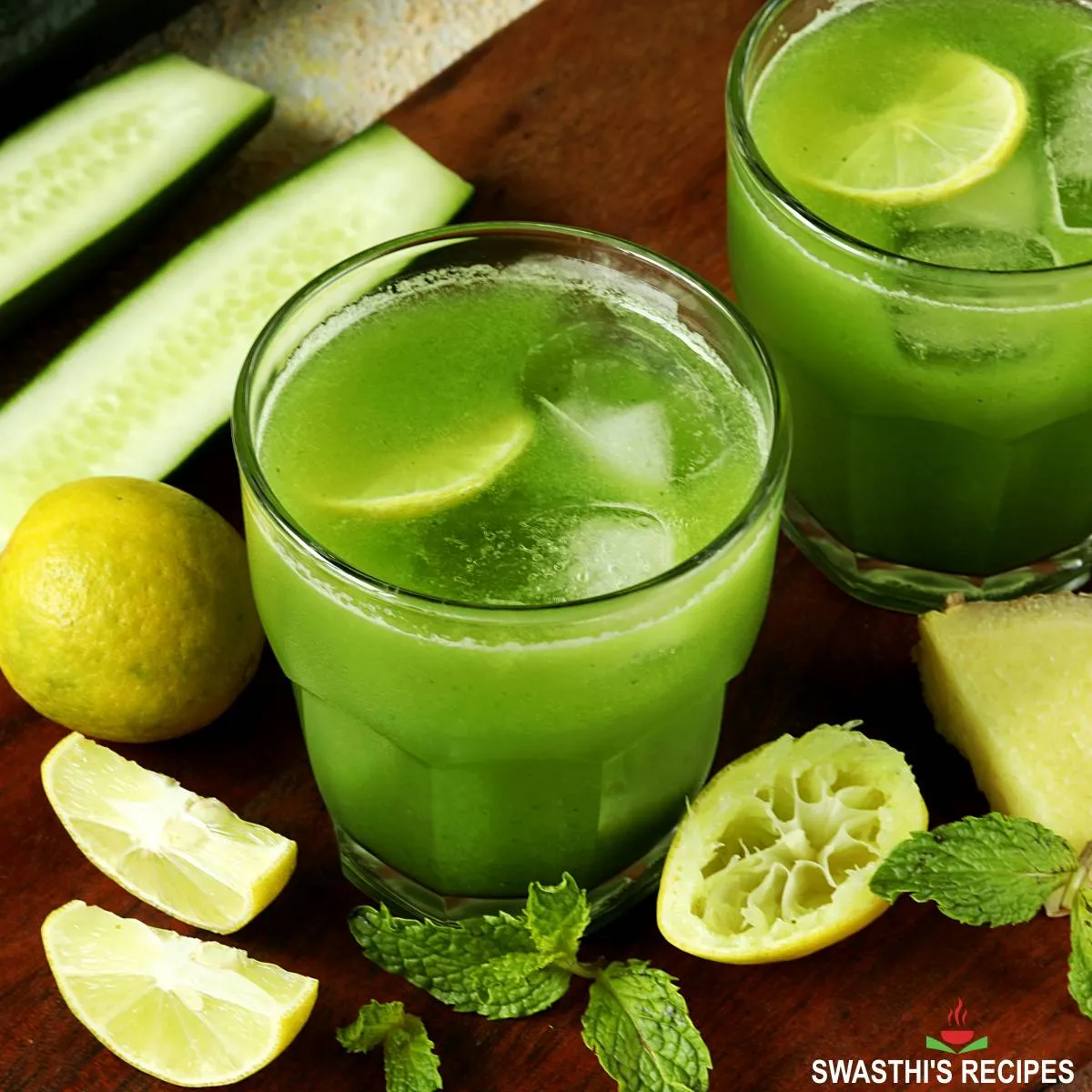 Refreshing Green Cucumber Avocado and Lime Cooler