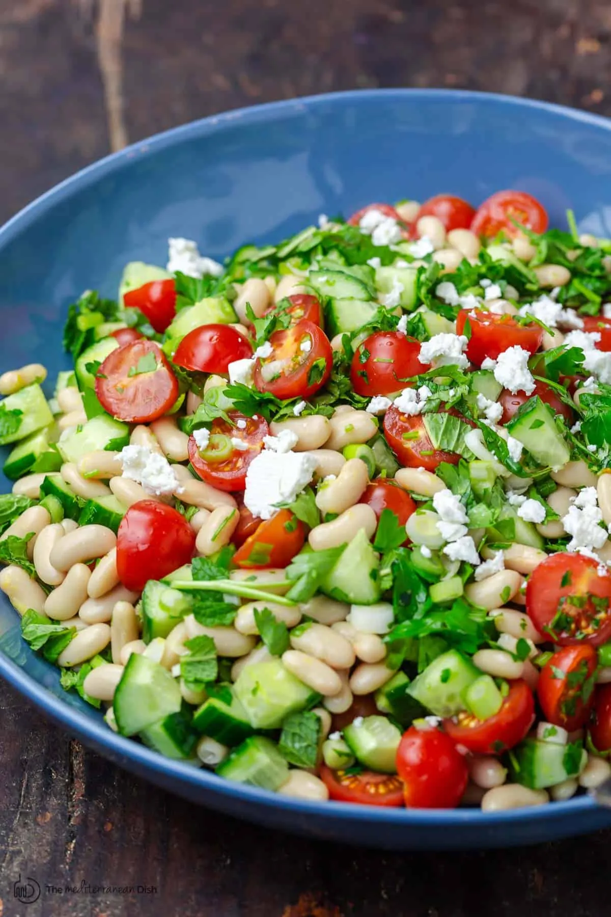 Rice and White Bean Salad with Minced Crudites