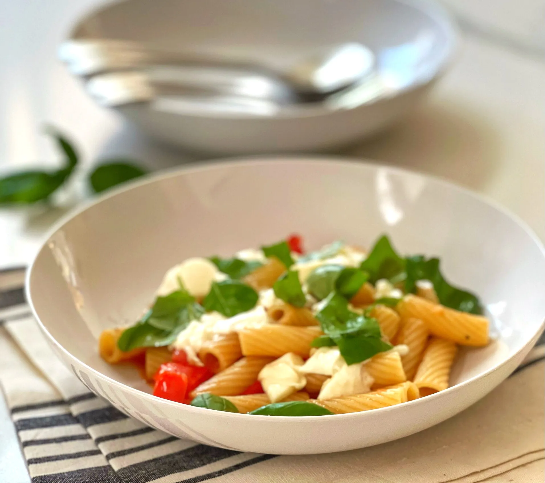 Rigatoni with Roasted Cherry Tomatoes and Burrata