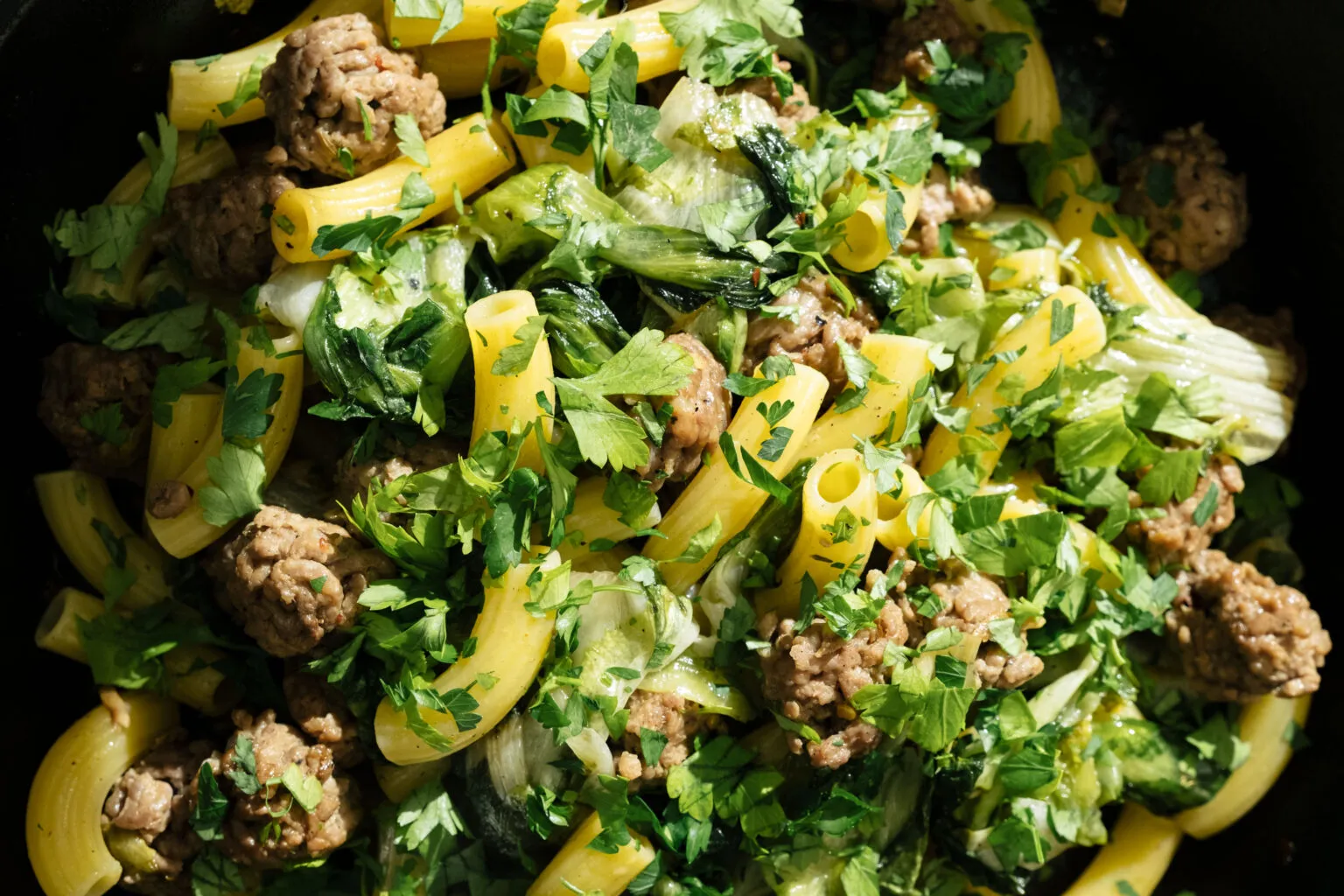 Rigatoni with Sausage and Escarole