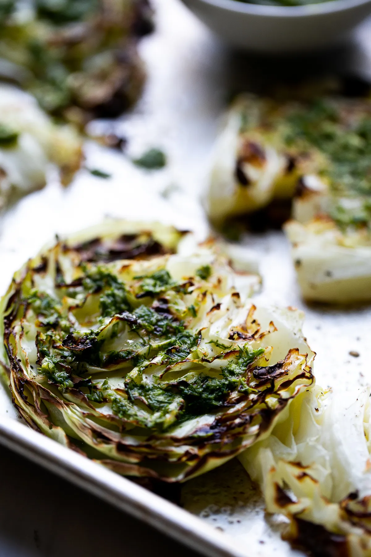 Roast Cabbage with Dill Mustard Sauce