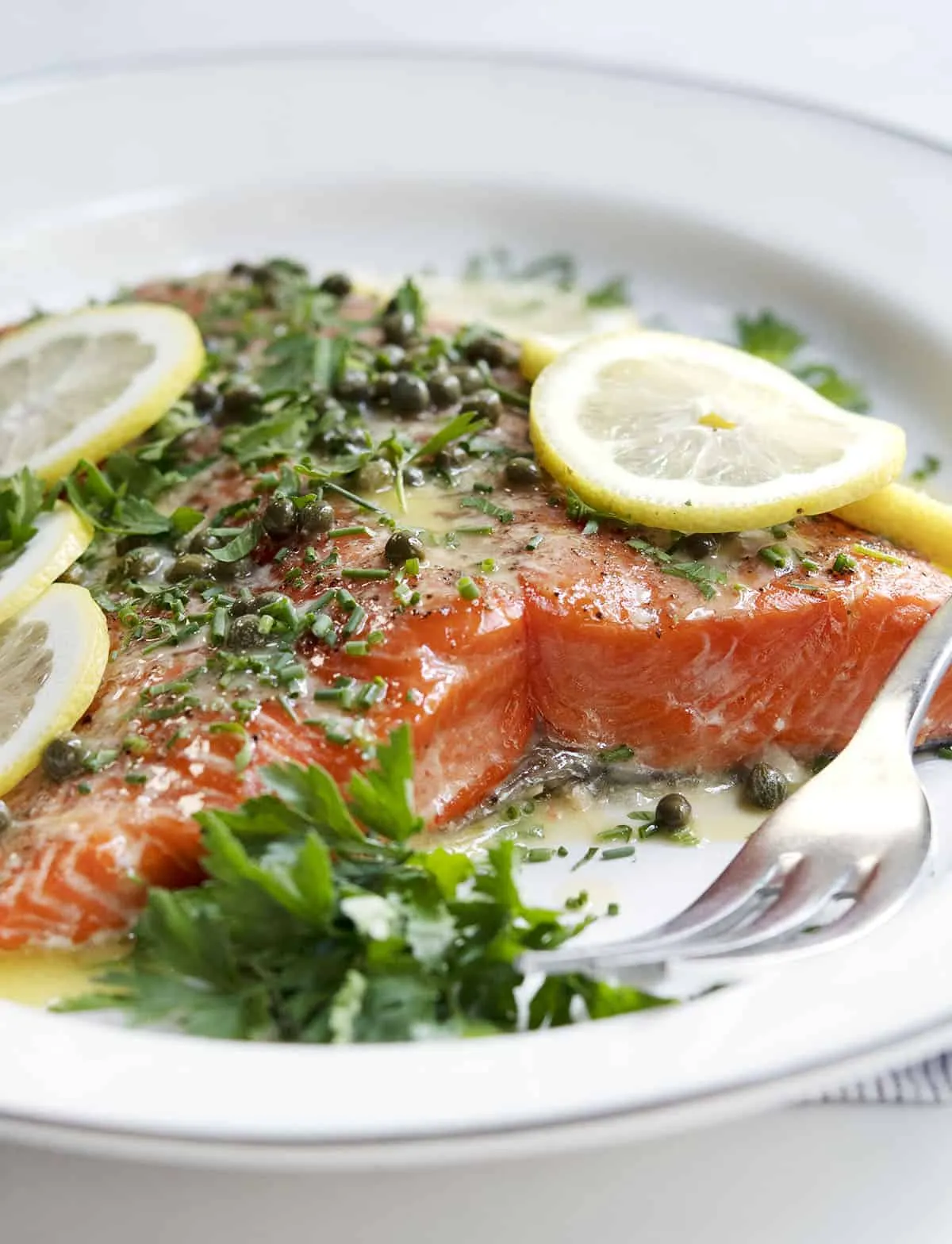 Roast Salmon and Pepper with Caper Vinaigrette