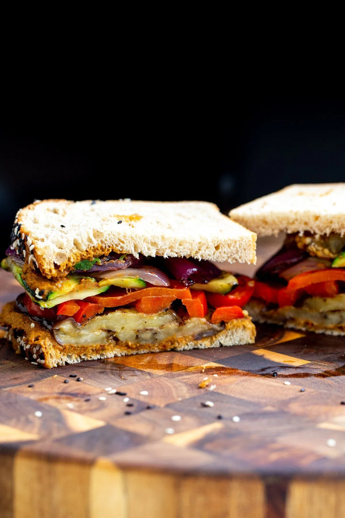 Roast Veggie Sandwich with Basil Sauce