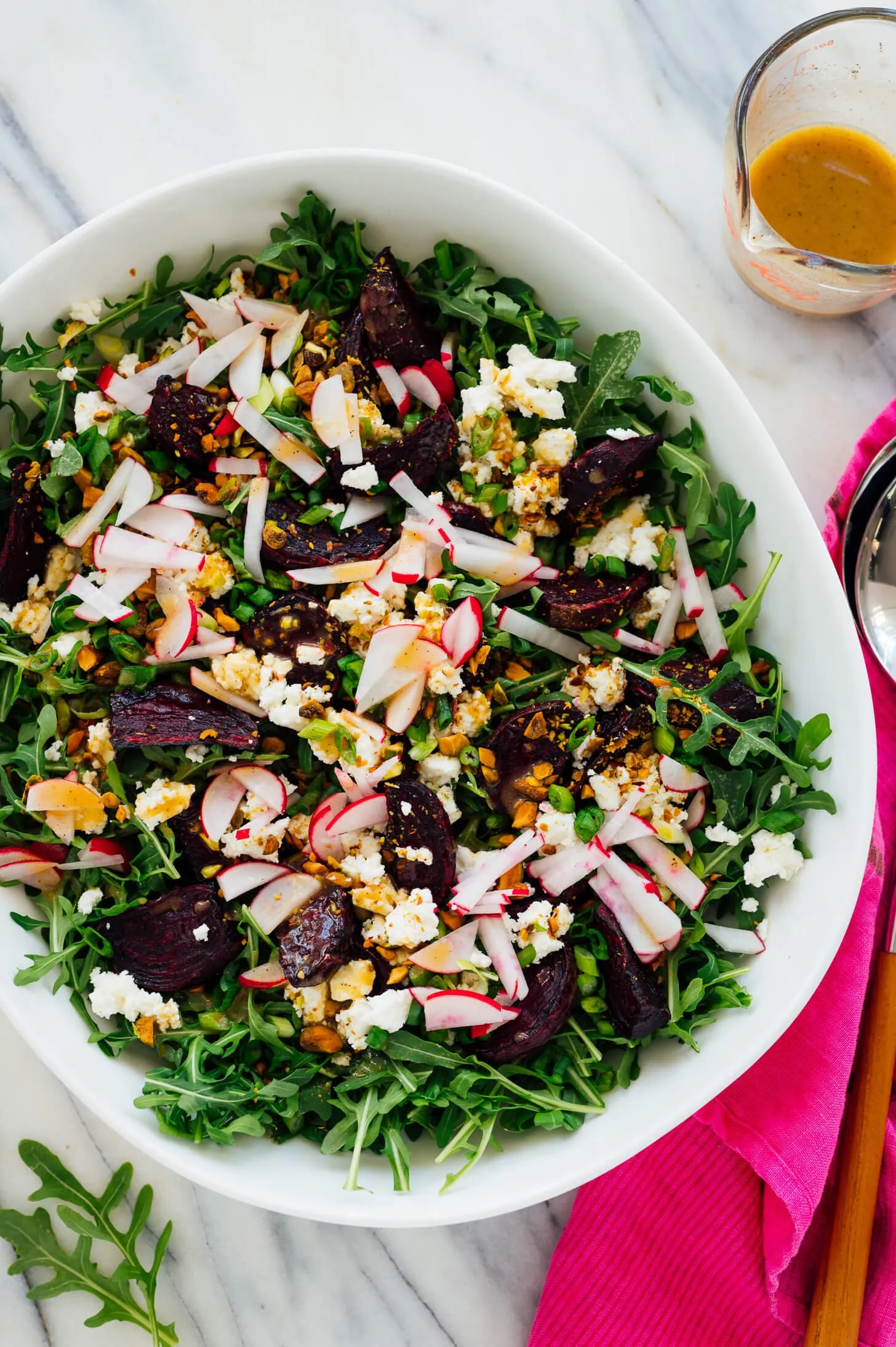 Roasted Beet Arugula Salad with Goat Cheese