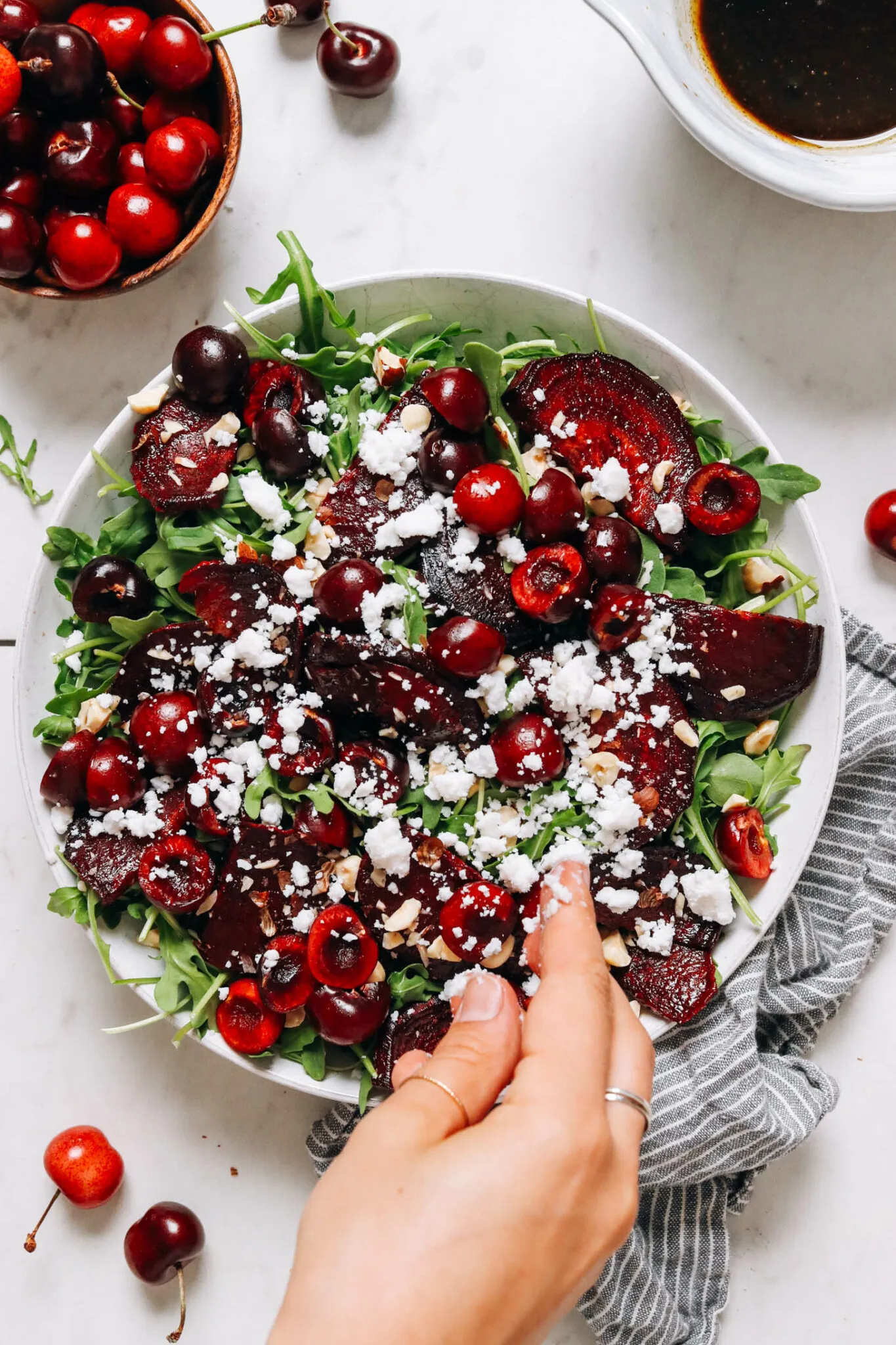 Roasted Beet Cherry Salad with Balsamic Vinaigrette