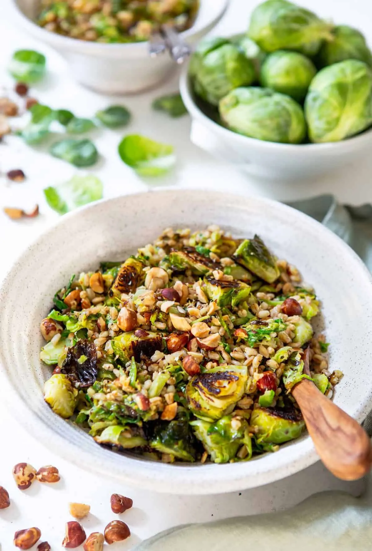 Roasted Brussels Sprouts Farro Salad