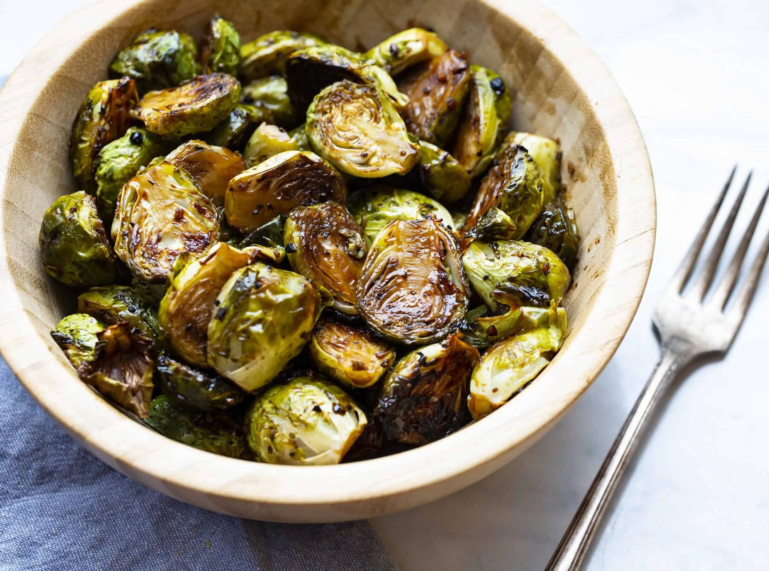 Roasted Brussels Sprouts, Green Apple, and Balsamic Glaze