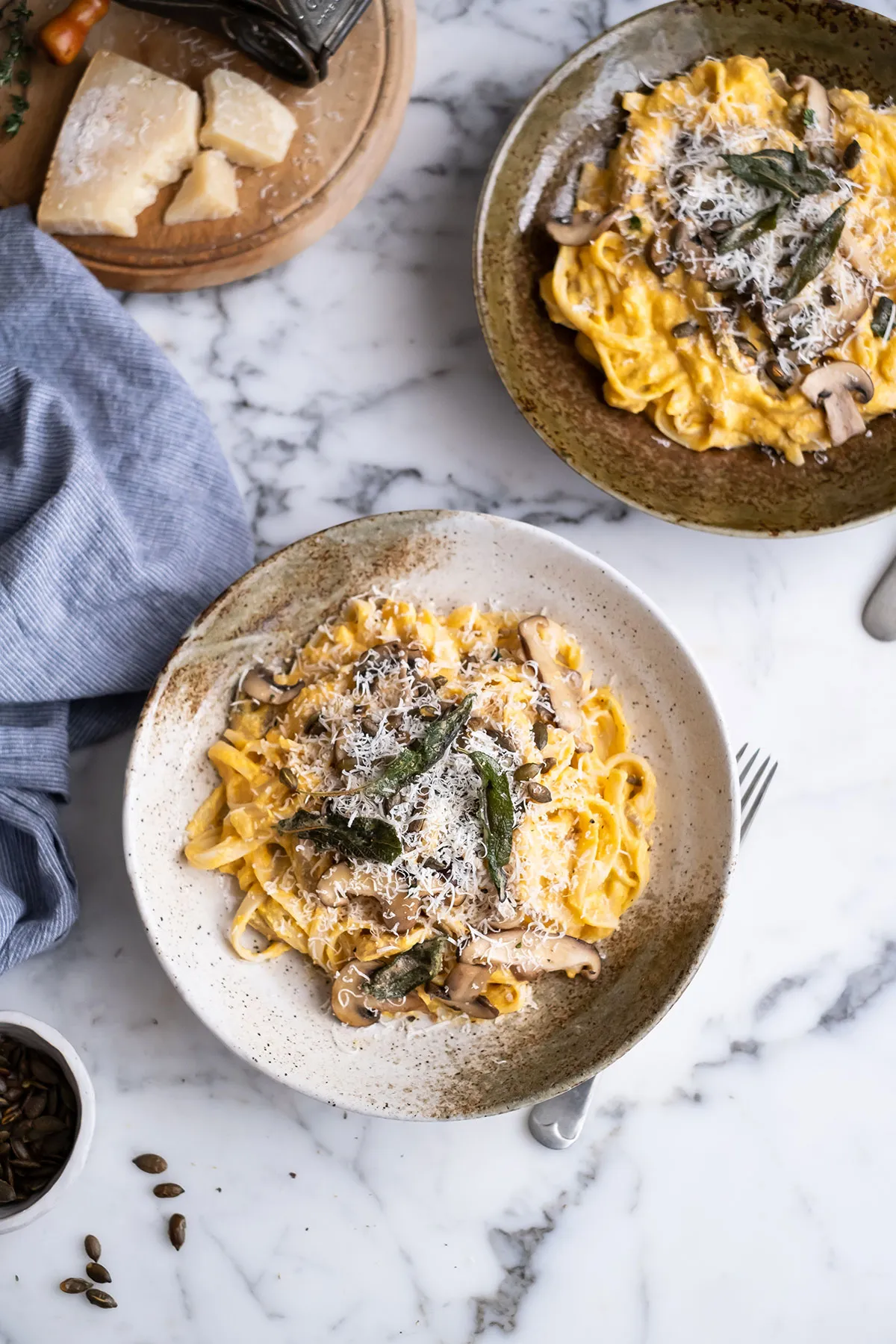 Roasted Butternut Mascarpone Pasta Sauce with Mushrooms