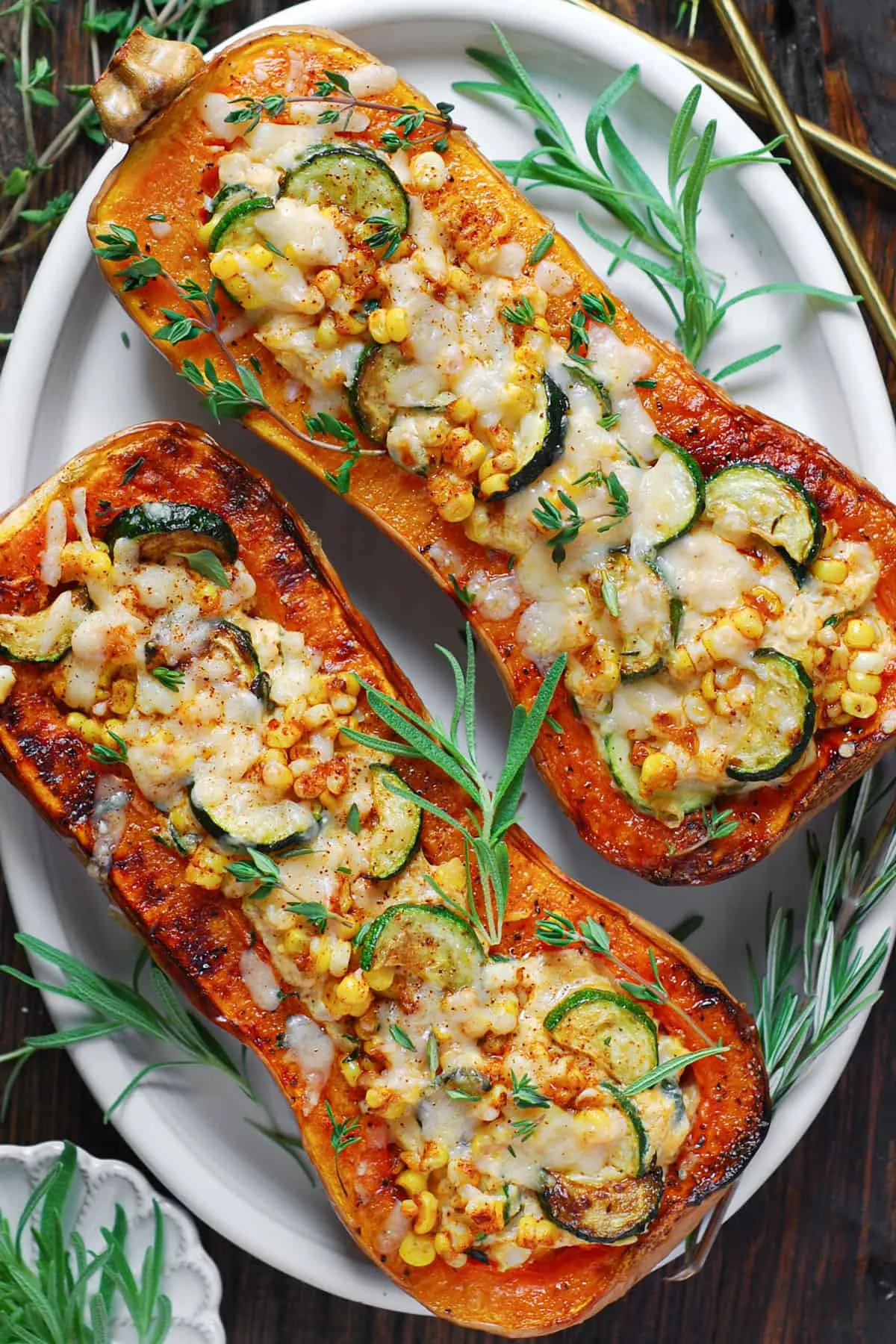 Roasted Butternut Squash Stuffed with Cheese