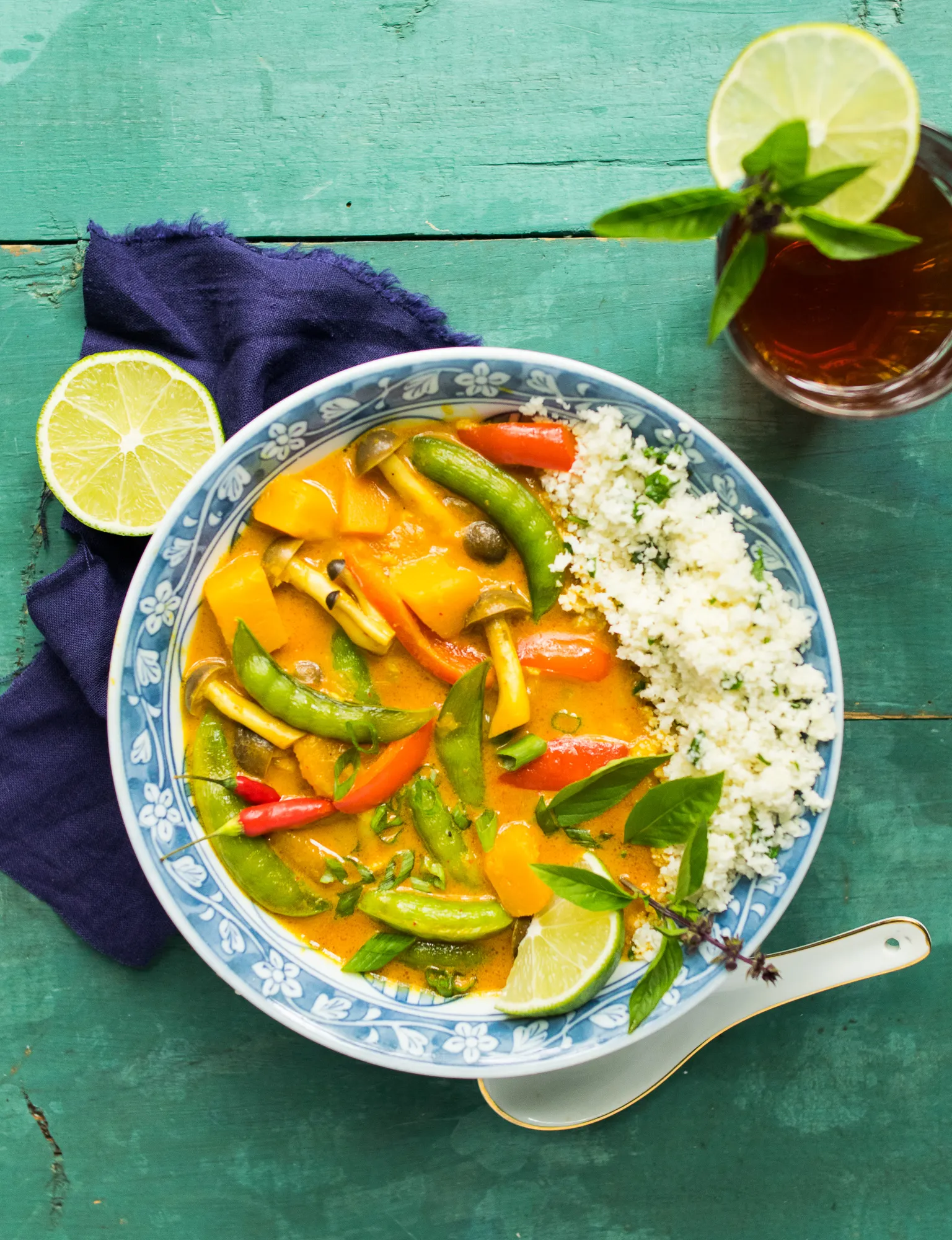 Roasted Coconut Curry Butternut Squash and Cauliflower Mash