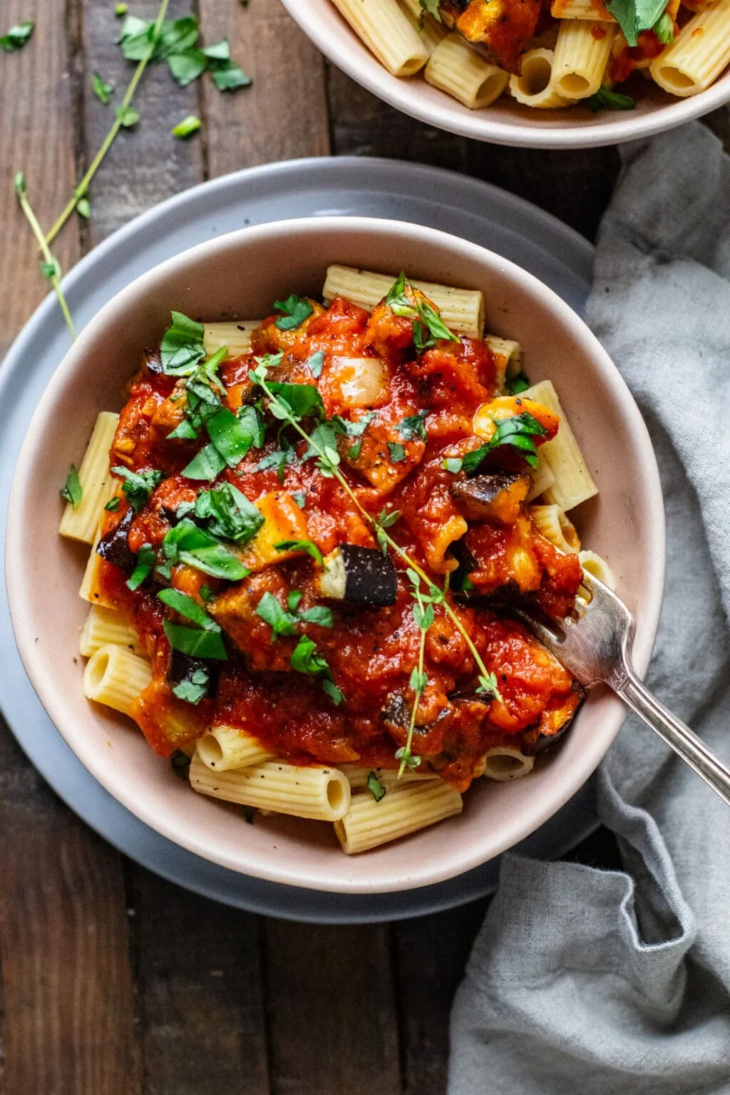 Roasted Eggplant Bell Pepper Pasta