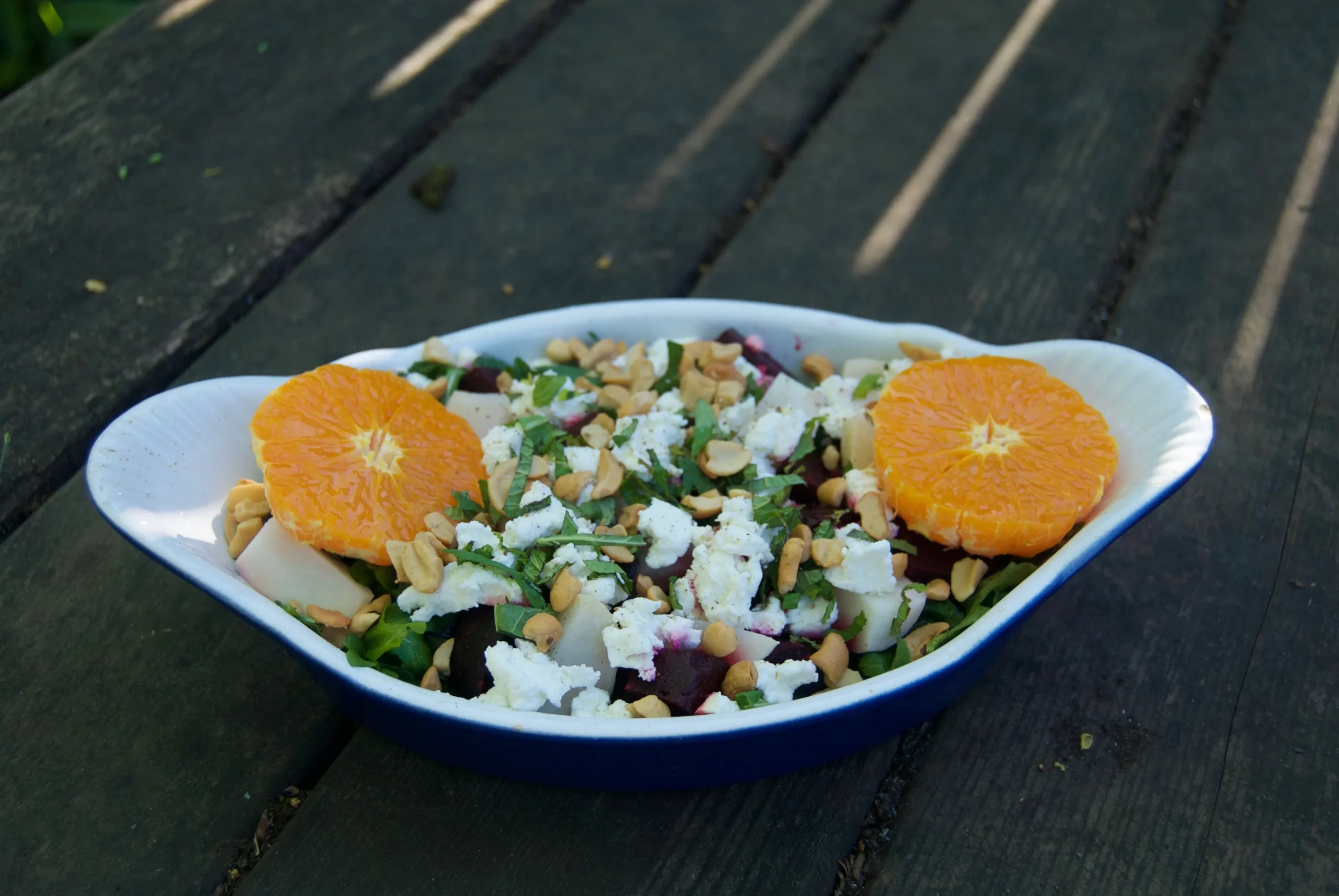 Roasted Golden Beet and Turnip Salad with Green Goddess Dressing