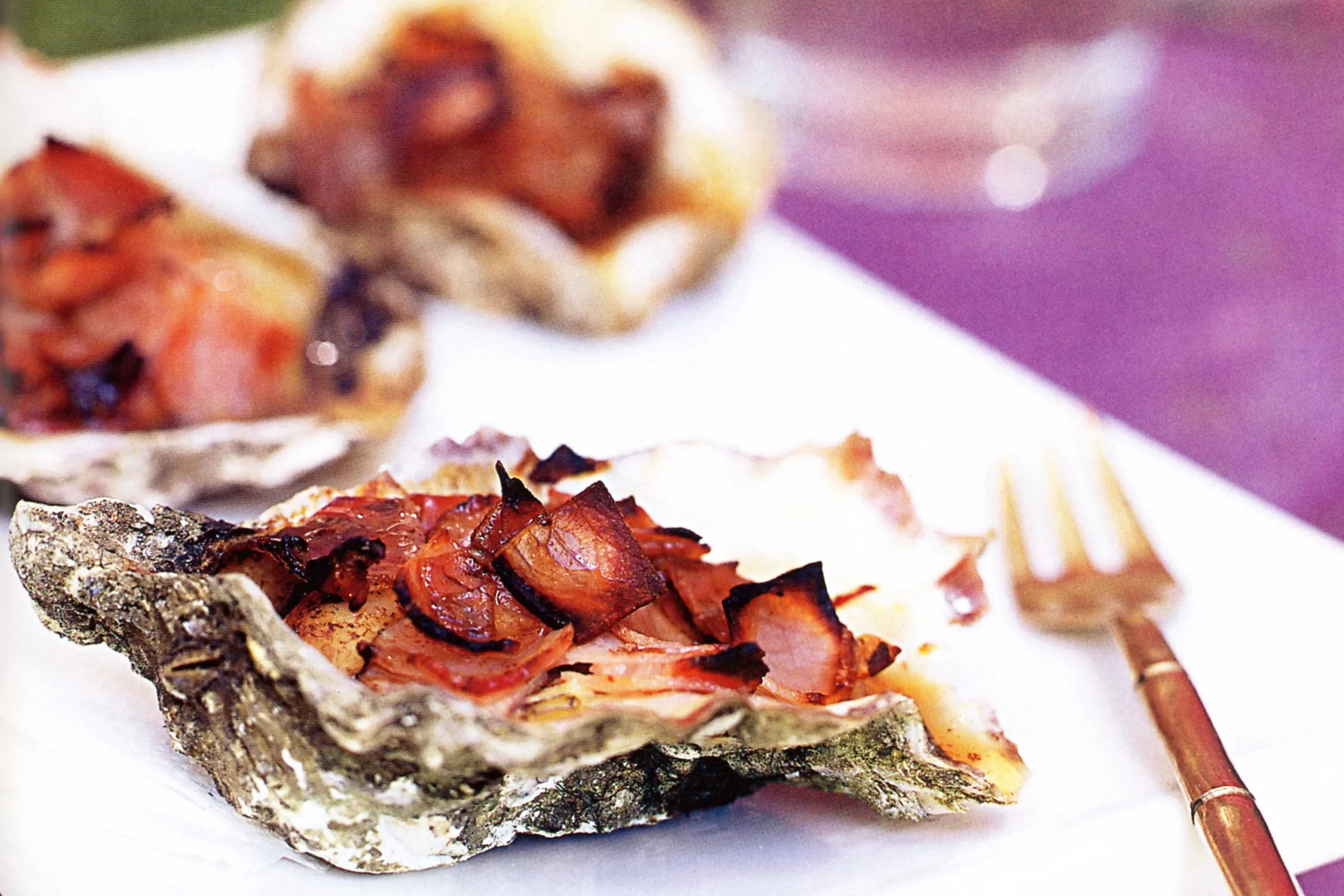 Roasted Oysters Wrapped in Pancetta with Balsamic Vinegar