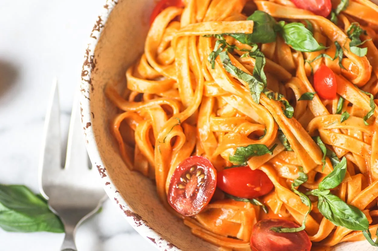 Roasted Red Pepper Fettuccini