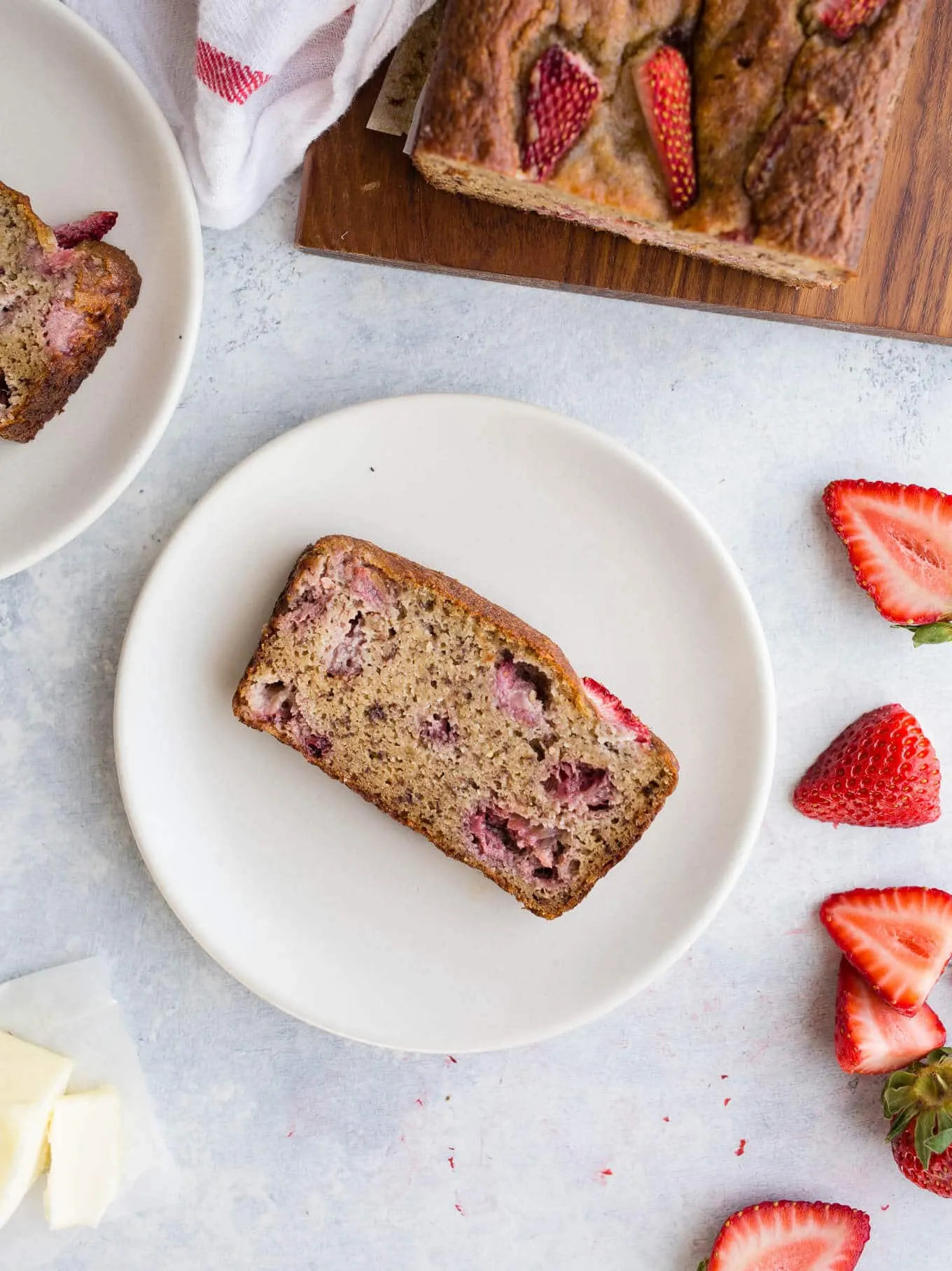 Roasted Strawberry Banana Bread