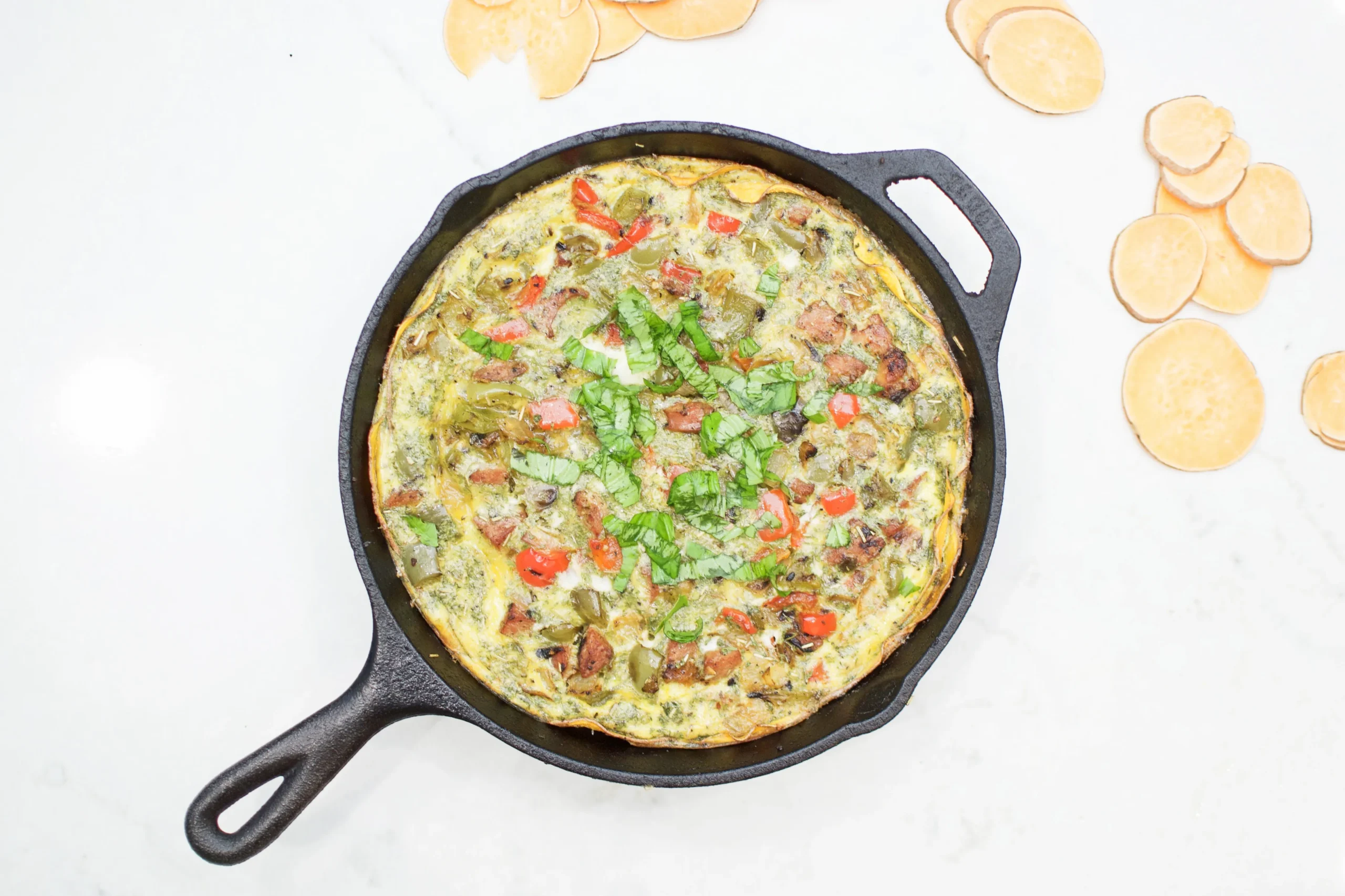 Roasted Sweet Potato Sausage Quiche