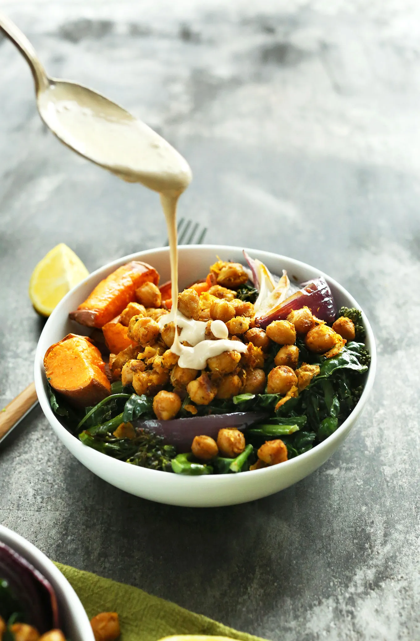 Roasted Sweet Potato and Chickpea Buddha Bowl