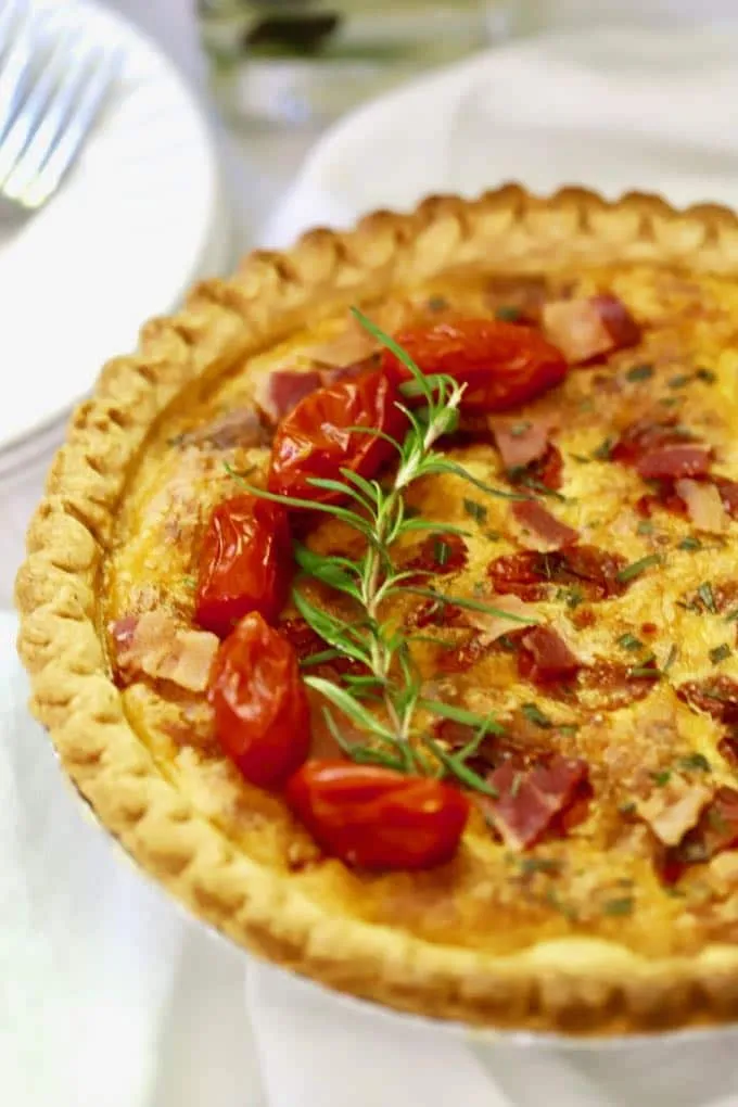Roasted Tomato Quiche with Goat Cheese